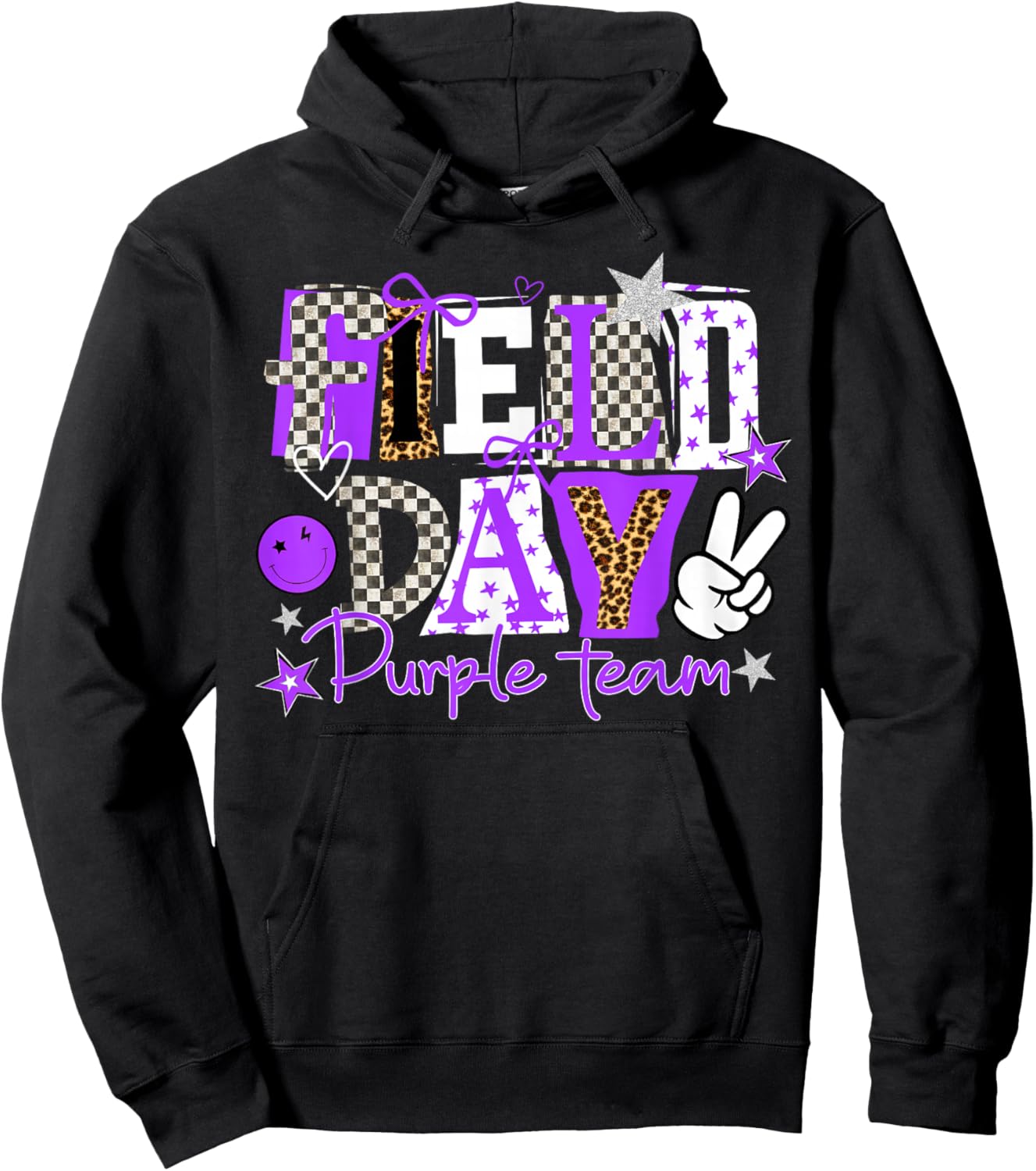 Field Day Purple Team Let The Games Begin Fun Day Field Trip Hoodie - Hoodie | Black