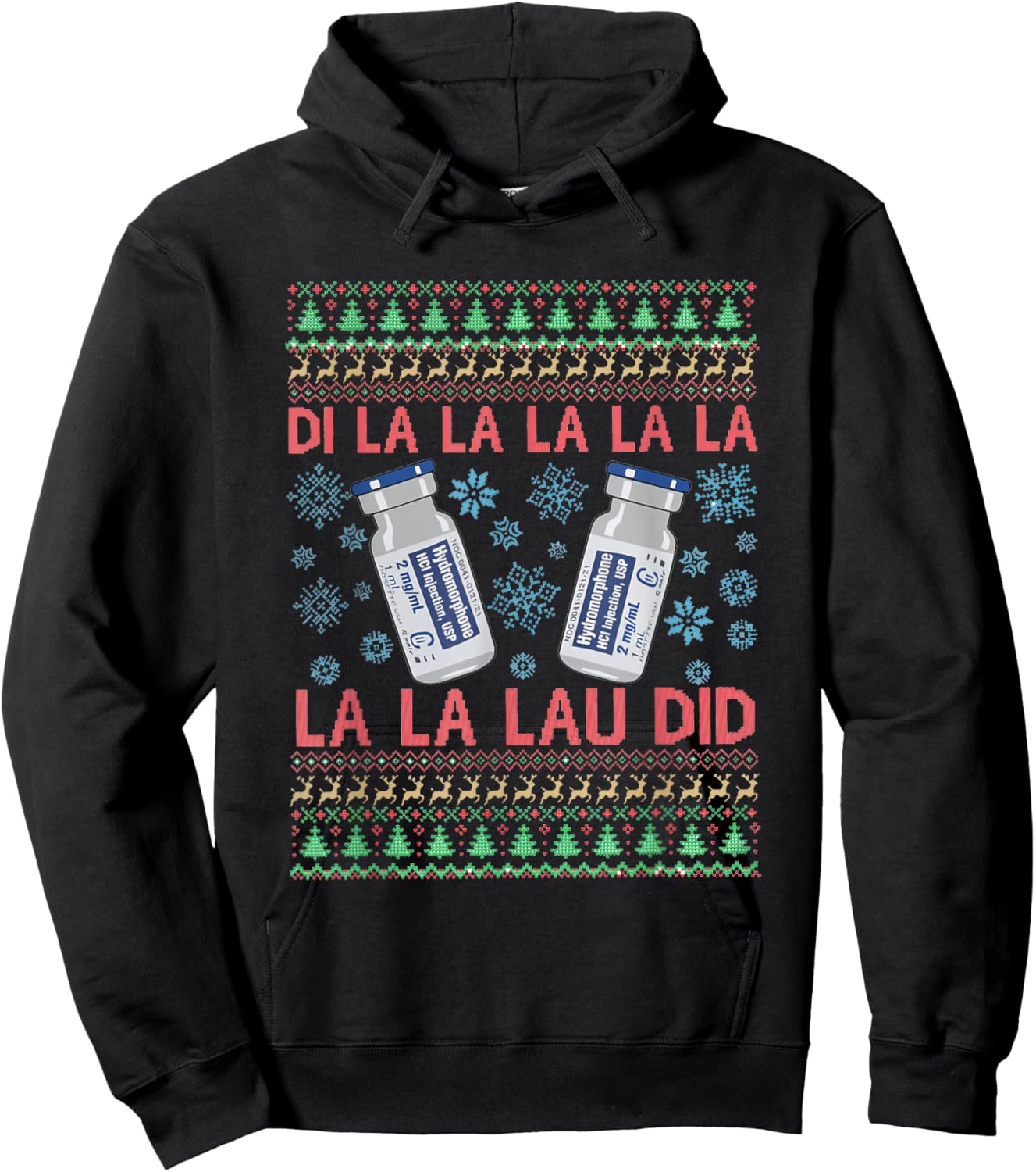 Pharmacist Nurse Ugly Christmas Er Ed Icu Med surg Rn Hoodie - Hoodie | Black