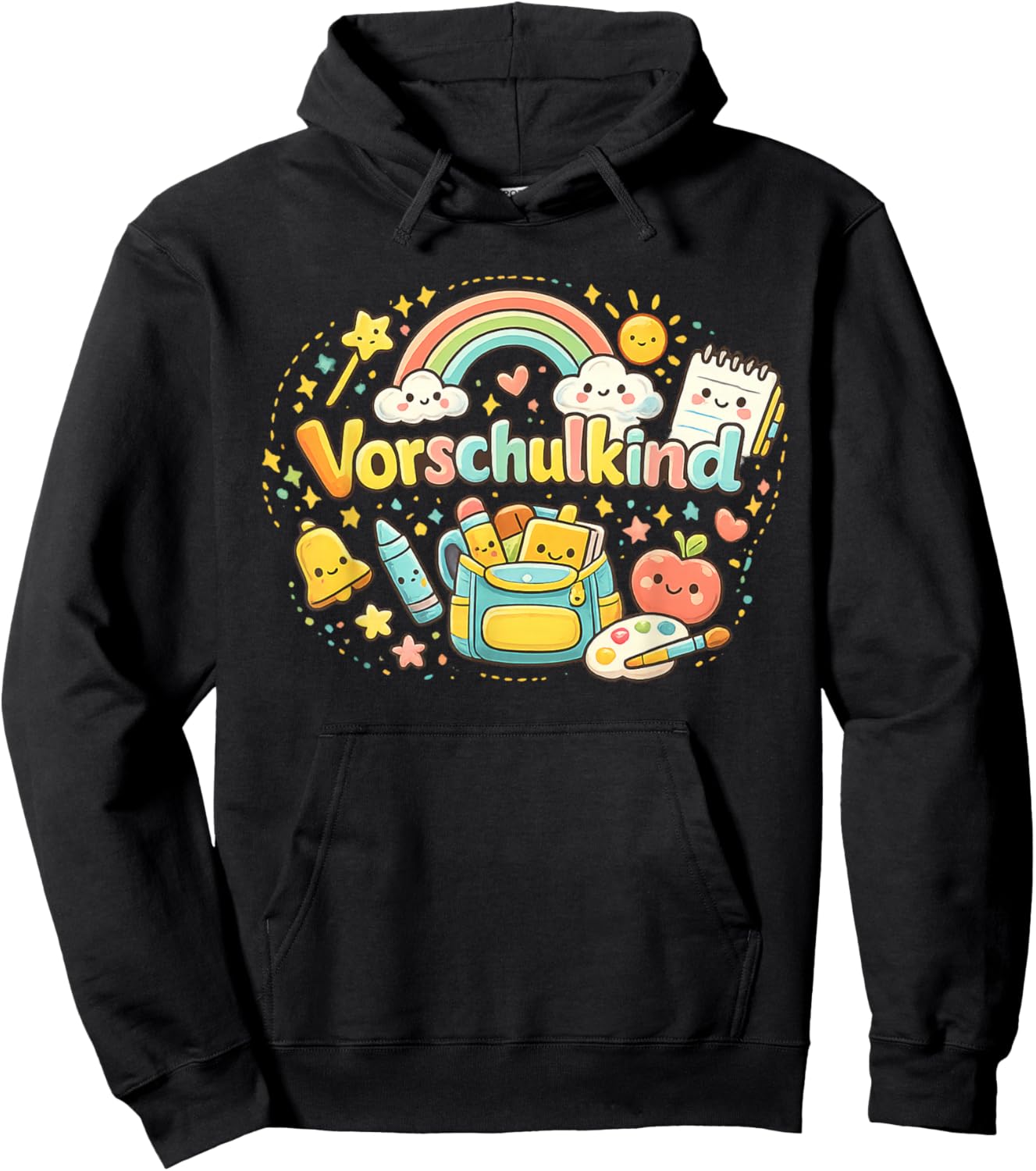Vorschulstart 2026 Regenbogen Schulanfang Vorschulkind Hoodie - Hoodie | Black