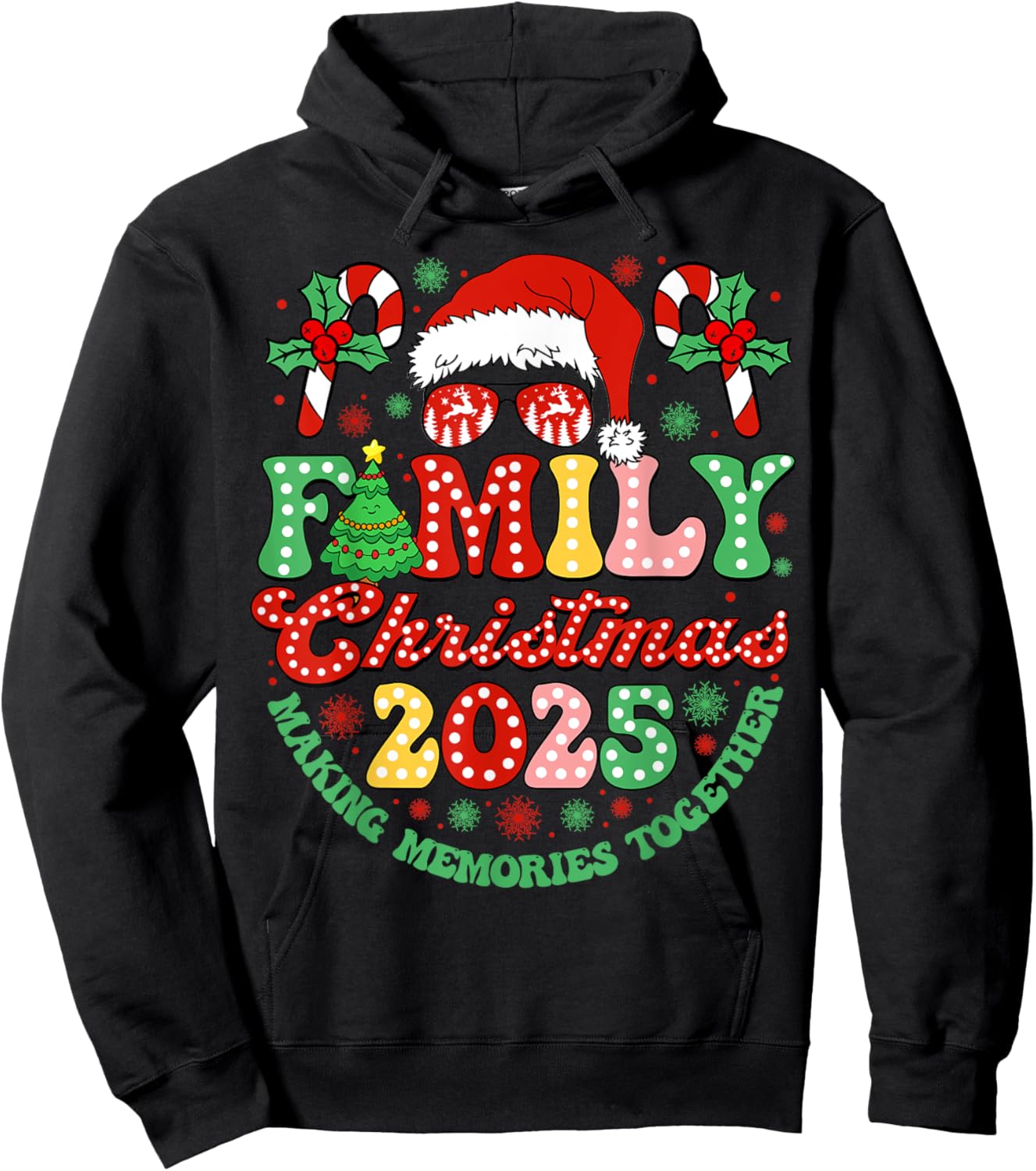 Family Christmas 2025 Christmas Squad Xmas Matching Pajamas Hoodie - Hoodie | Black