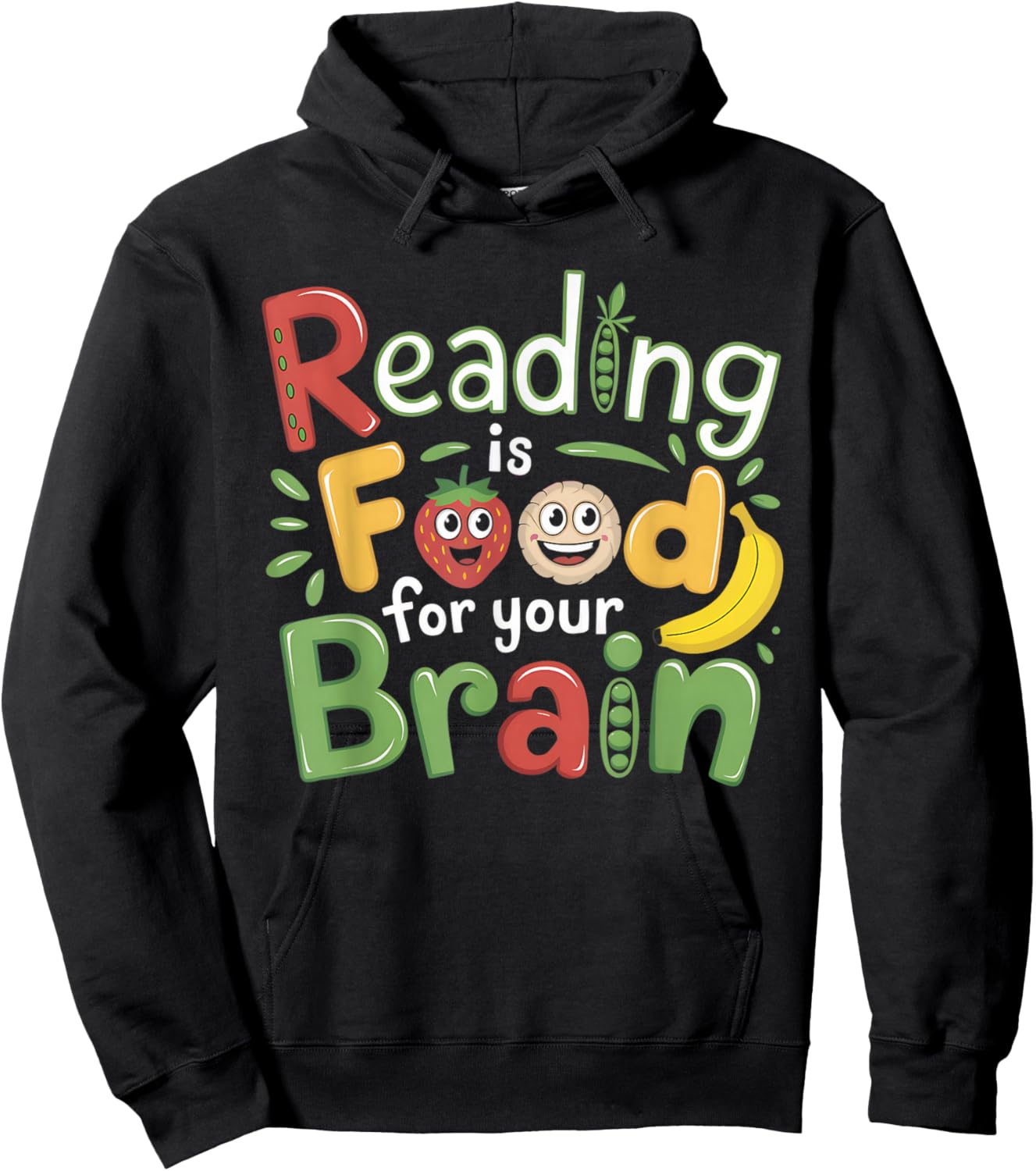Reading Is Food For Your Brain Children's Books Kids Hoodie - Hoodie | Black