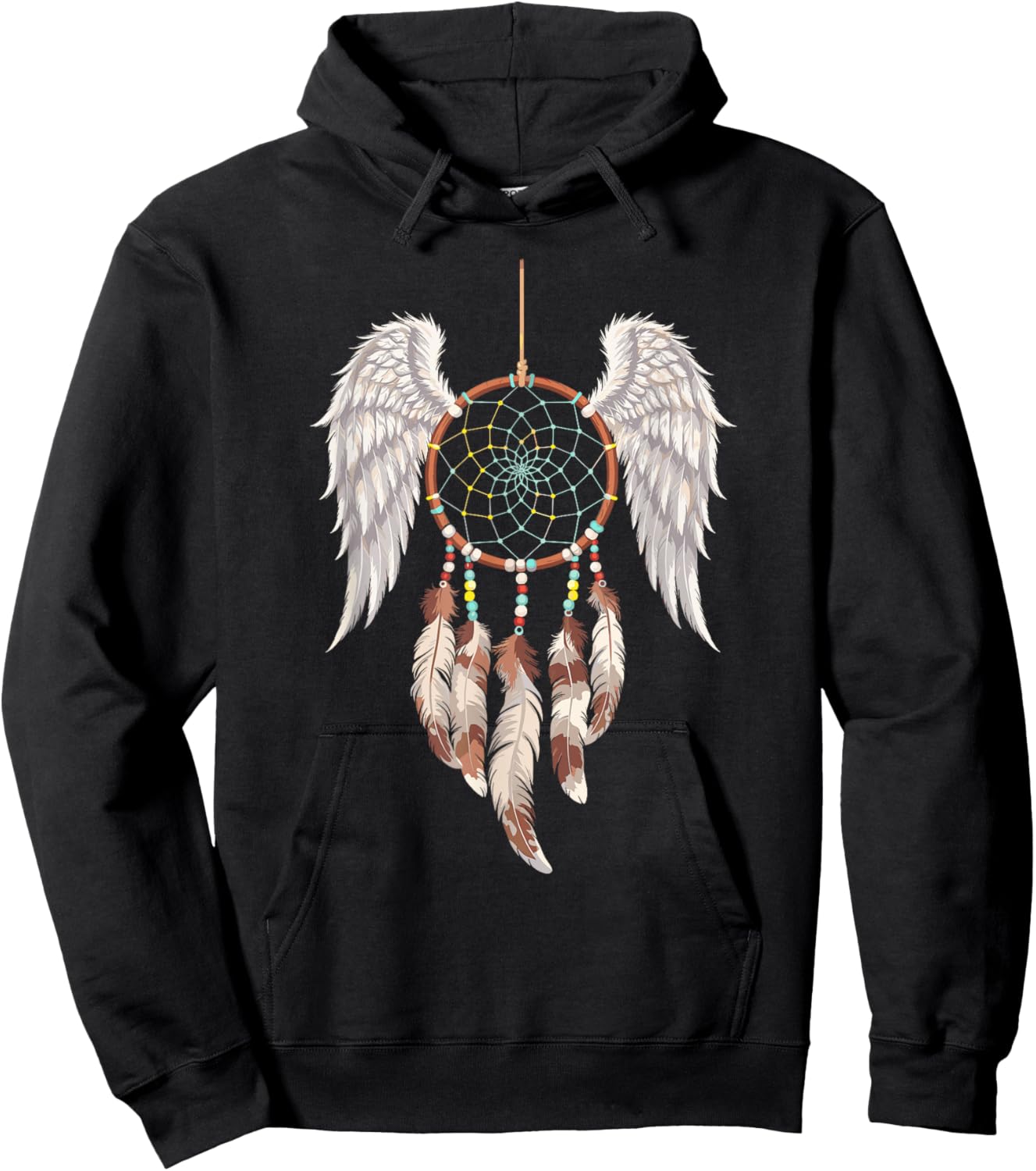 Dream Catcher Bohemian Charm and Spiritual Protection Symbol Hoodie - Hoodie | Black
