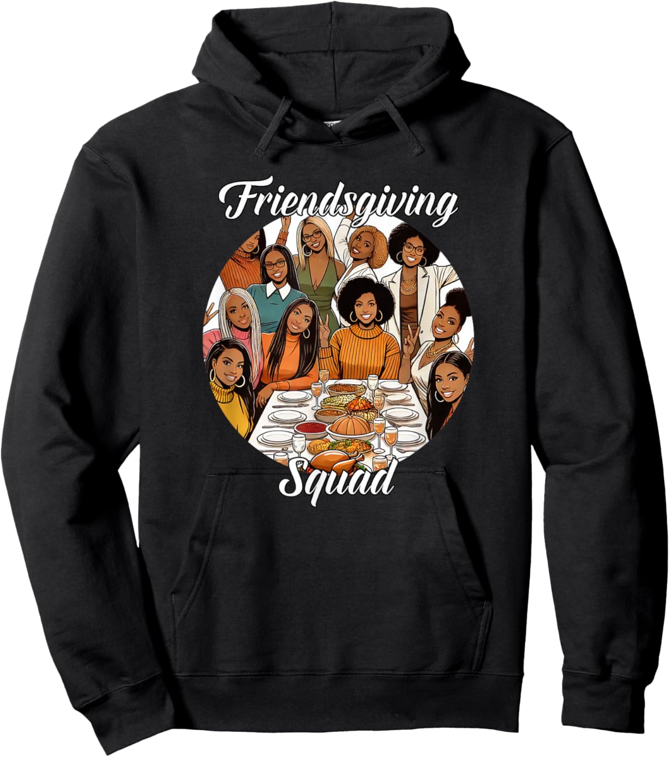 Black Friendsgiving Squad Thanksgiving African American Hoodie - Hoodie | Black