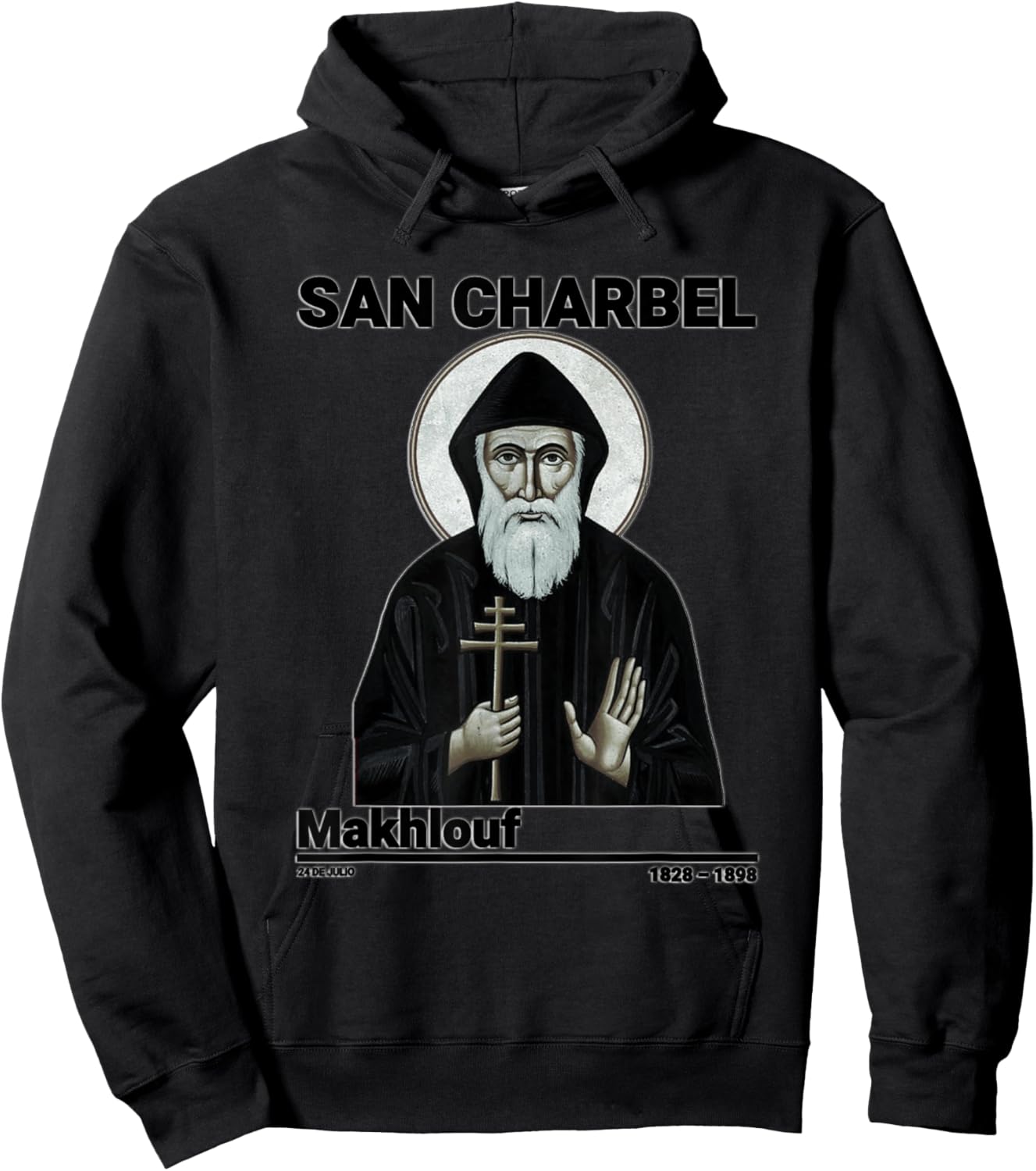 San Charbel Makhlouf, Saint Charbel Hoodie - Hoodie | Black