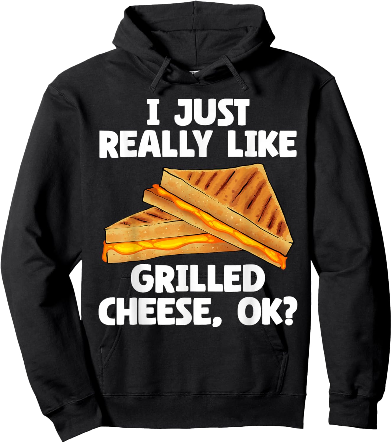 Funny Grilled Cheese Art Women I Love Grilled Cheese Hoodie - Hoodie | Black