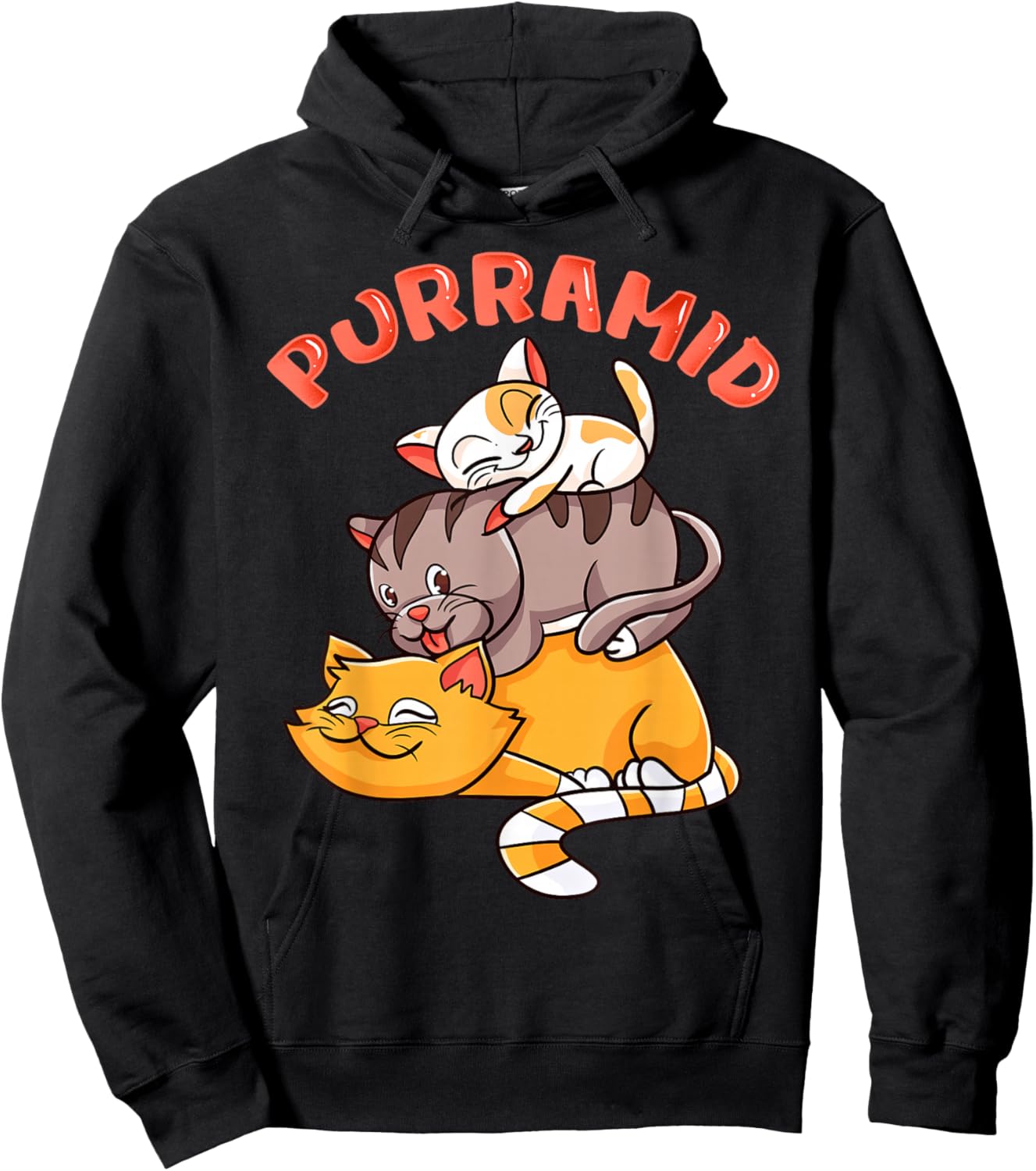 Cute Cat Lover Three Cats Makes A Purr amid Funny Cat Hoodie - Hoodie | Black