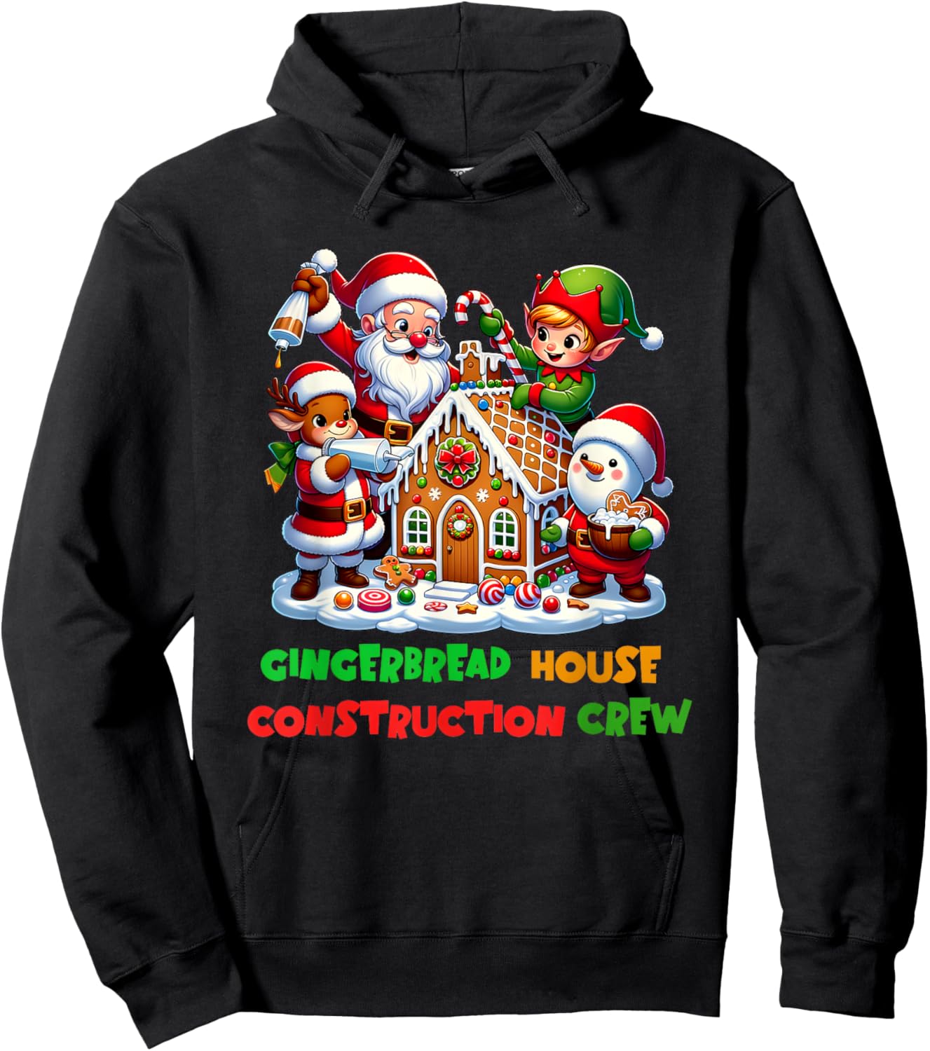 Gingerbread House Construction Crew Hoodie - Hoodie | Black