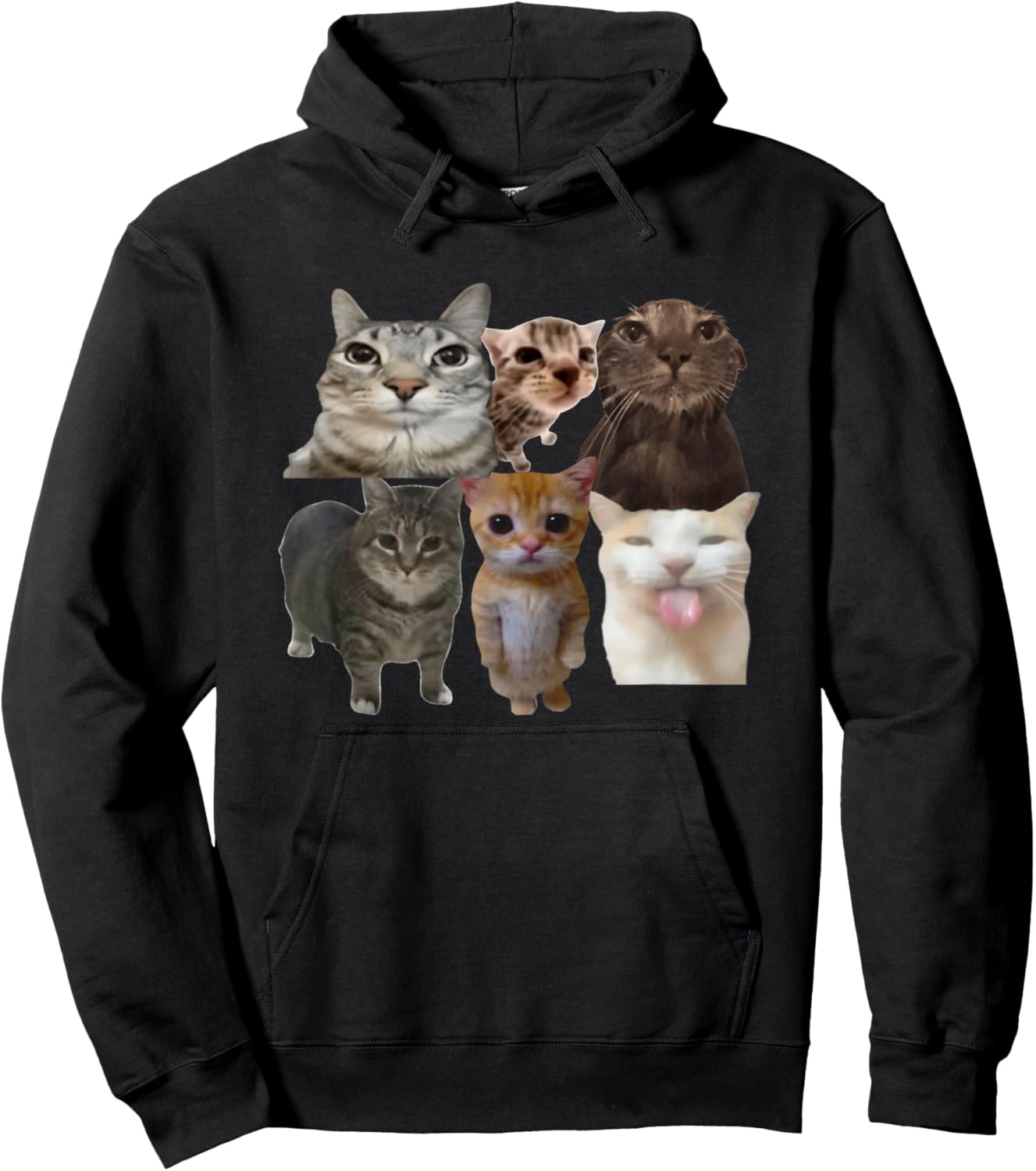 Funny Cats Meme Cat Lovers Funny Memes Brainrot Memes Dank Hoodie - Hoodie | Black