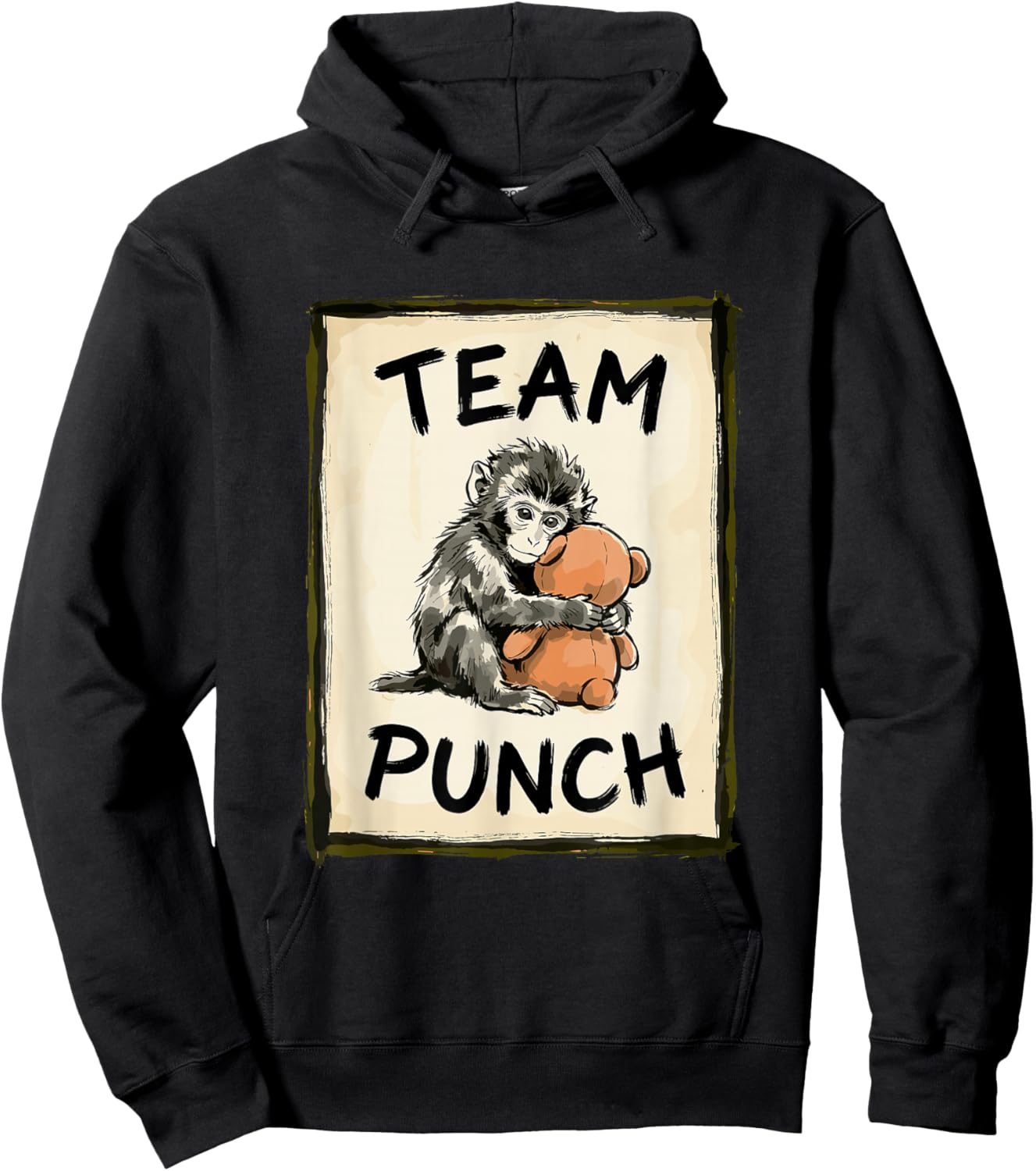 Cute Baby Monkey Team Punch Hoodie - Hoodie | Black