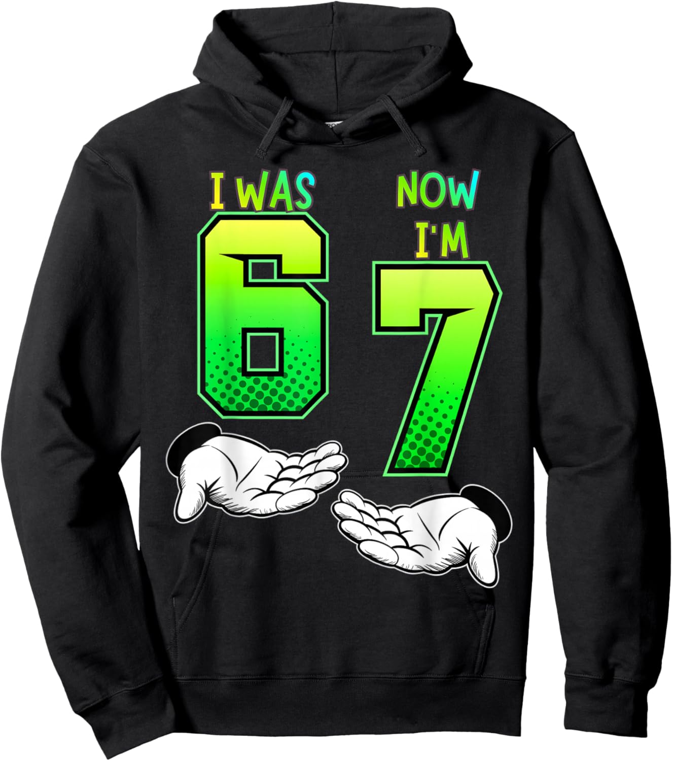 I Was 6 Now I'm 7 Birthday Shirt for Kids 7th Birthday Hoodie - Hoodie | Black