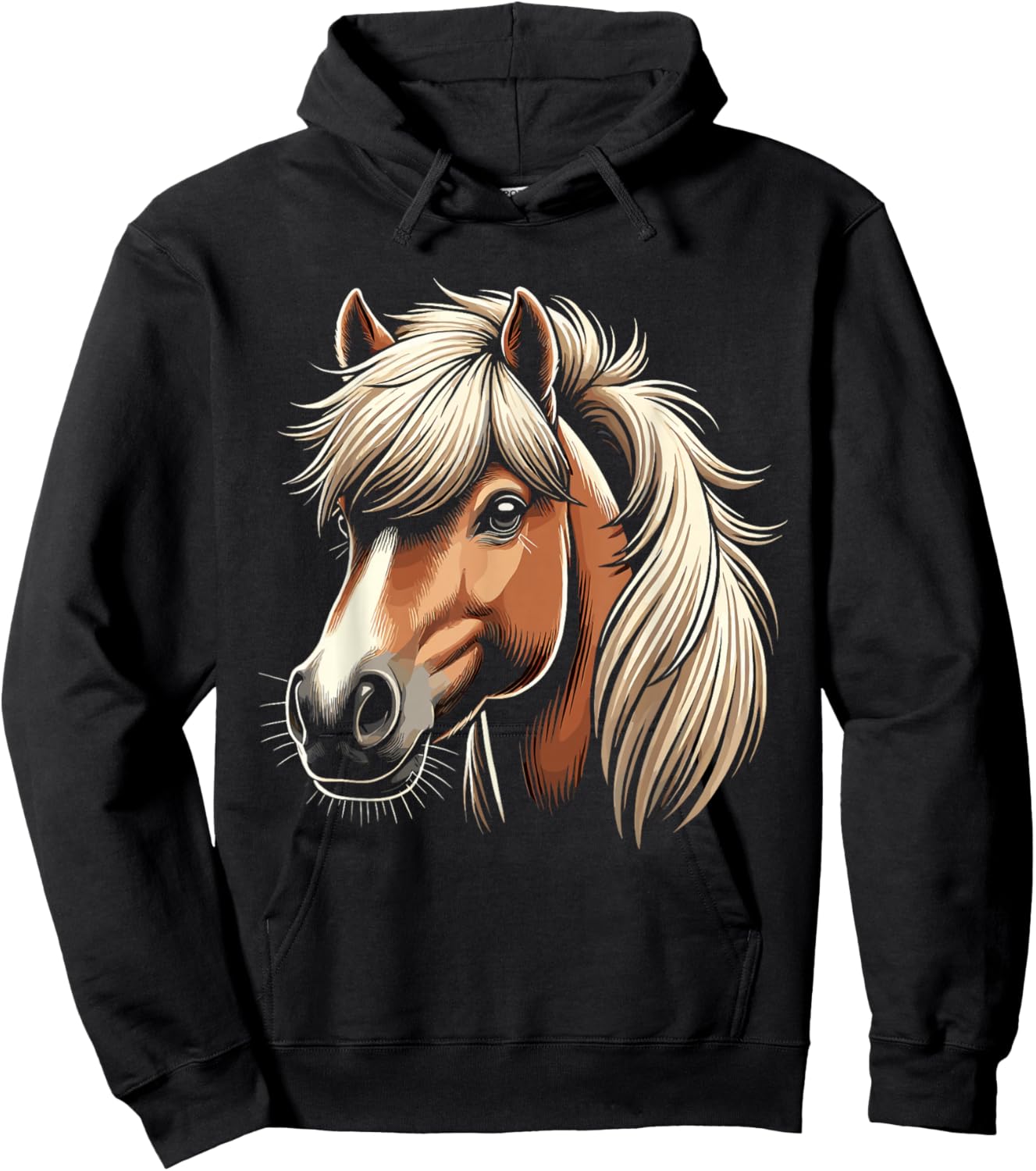 Haflinger Horse Lover Majestic Equine Art Design Hoodie - Hoodie | Black