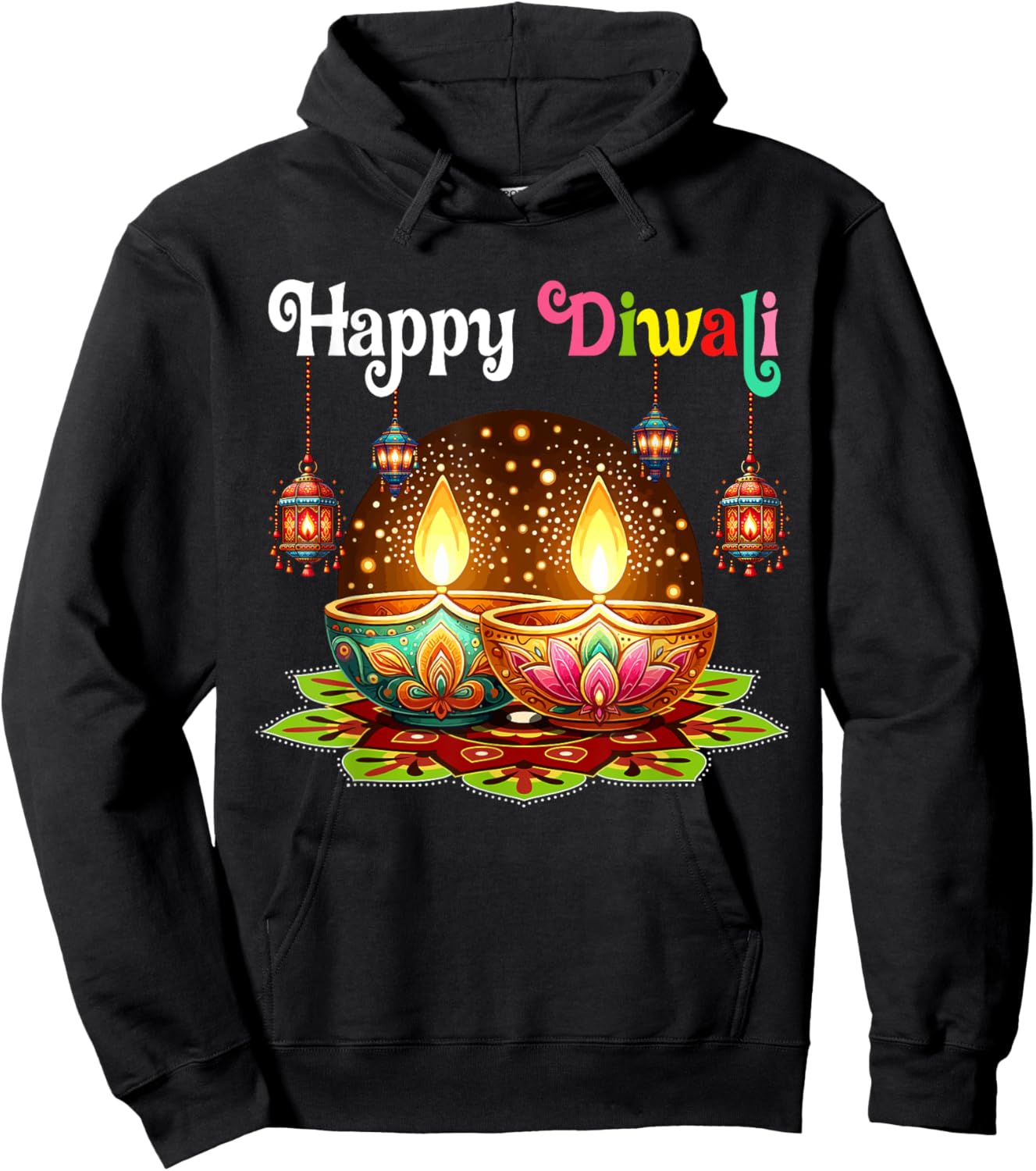 Happy Diwali Funny Festival Proud Indian Matching Family Hoodie - Hoodie | Black