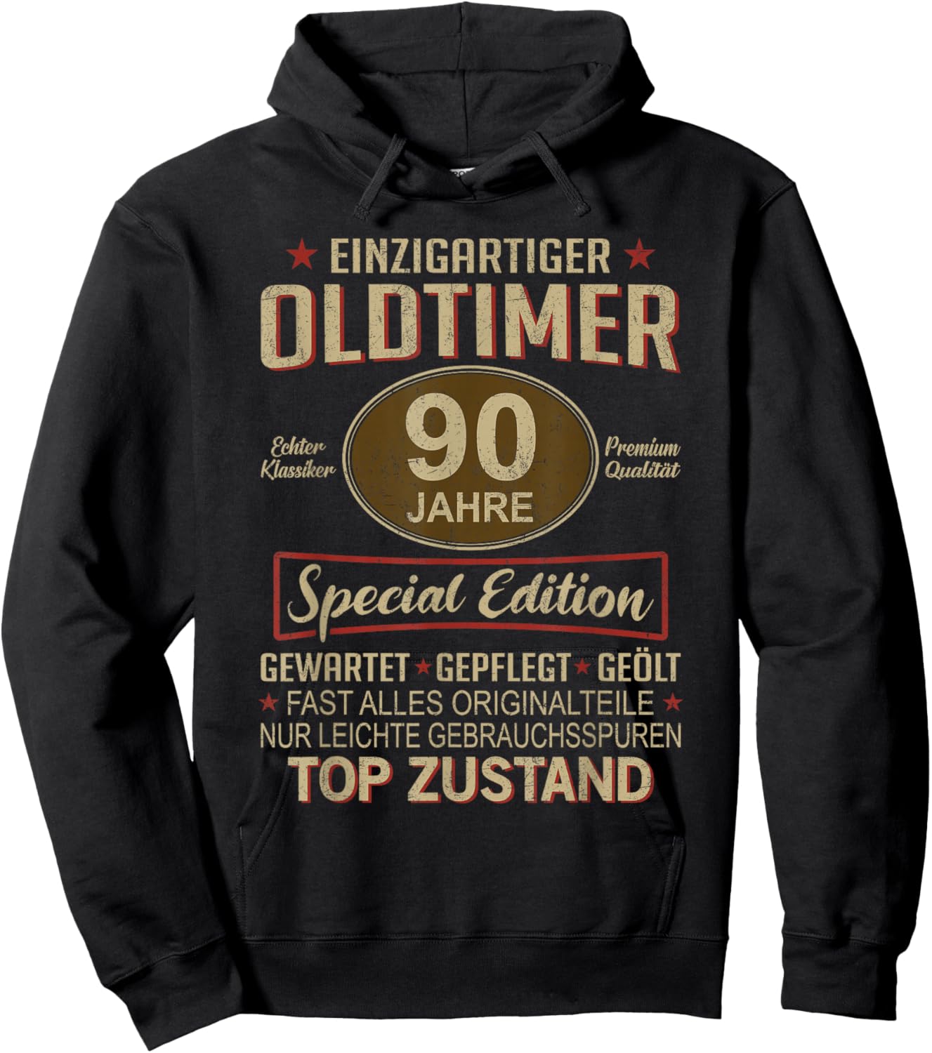 90. Geburtstag 90 Jahre Einzigartiger Oldtimer 90er Hoodie - Hoodie | Black