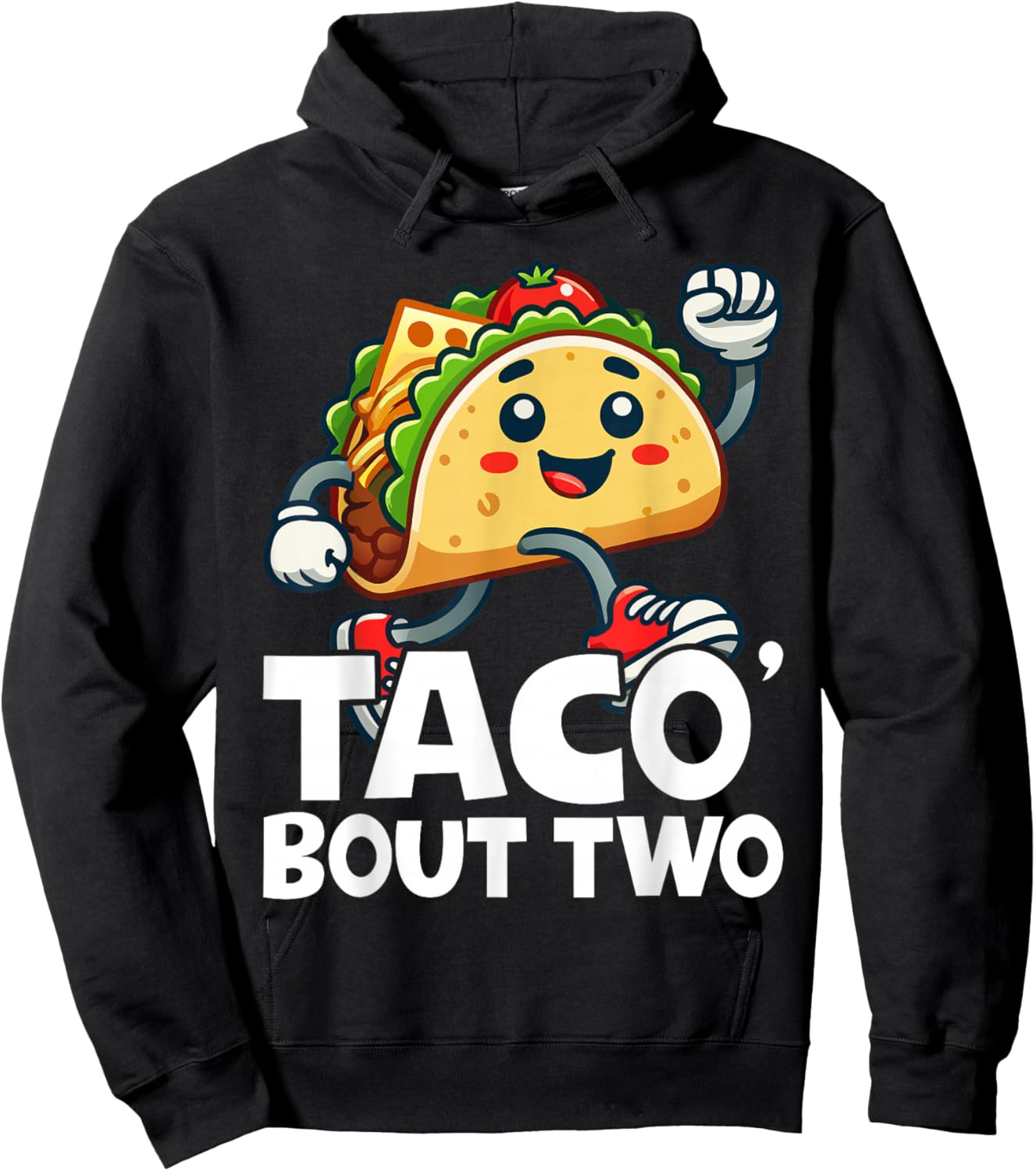 Taco Bout Two Mexican 2 year old Boy Girls Second Birthday Hoodie - Hoodie | Black