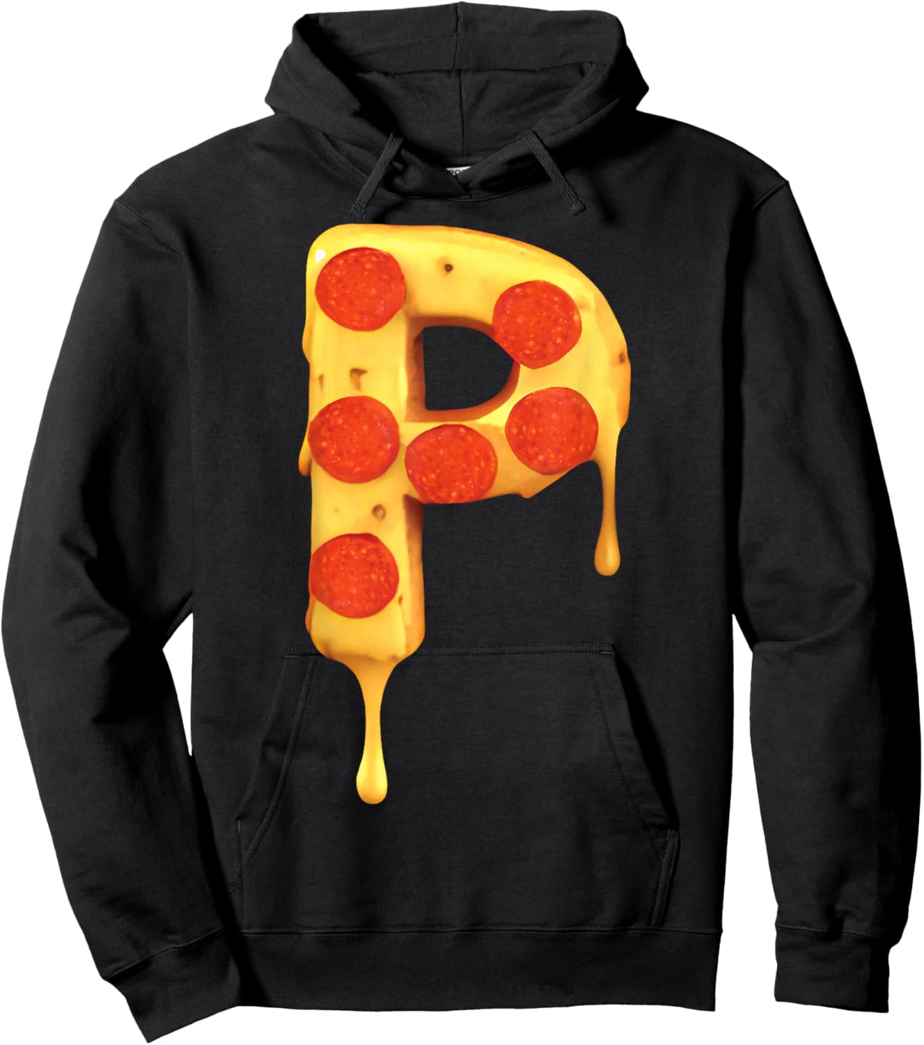 Letter P Pizza Initial Name Kids Party Birthday Matching Fun Hoodie - Hoodie | Black