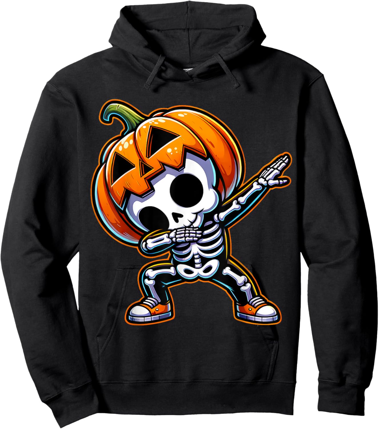 Dabbing Halloween Skeleton Boys Trick Treat Funny Pumpkin Hoodie - Hoodie | Black