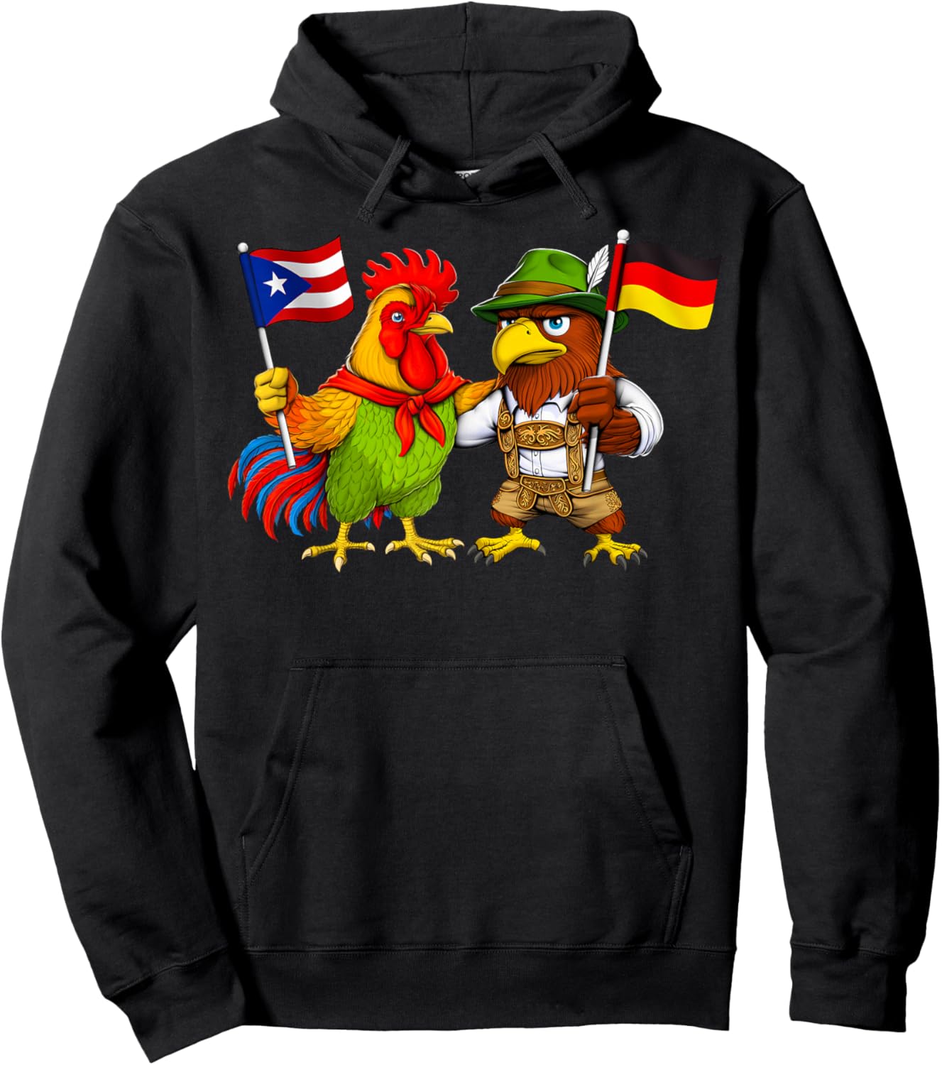Puerto Rico Germany Flag Puerto Rican Roots German Heritage Hoodie - Hoodie | Black