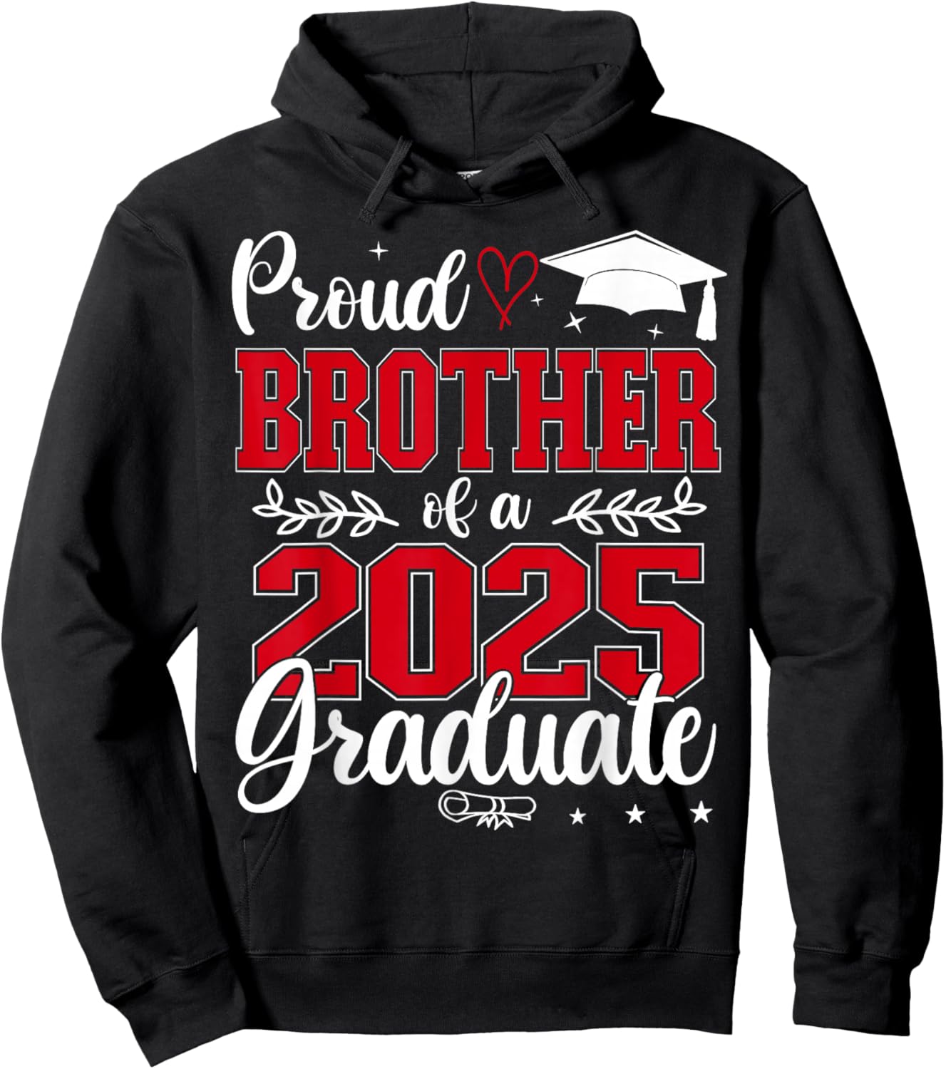 Proud Brother Of A Class Of 2025 Graduate Senior Graduation Hoodie - Hoodie | Black