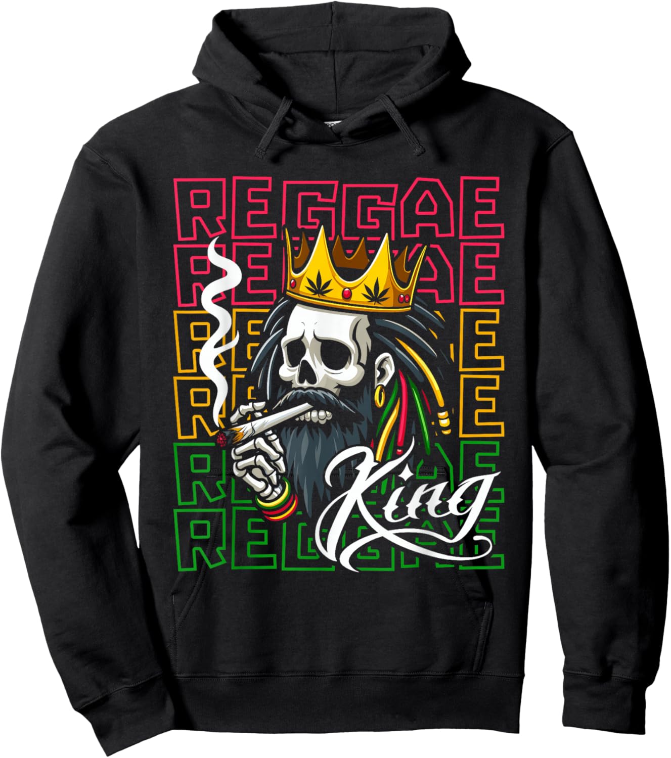 Reggae Skeleton - Rasta Music Rastafarian Reggae King Hoodie - Hoodie | Black