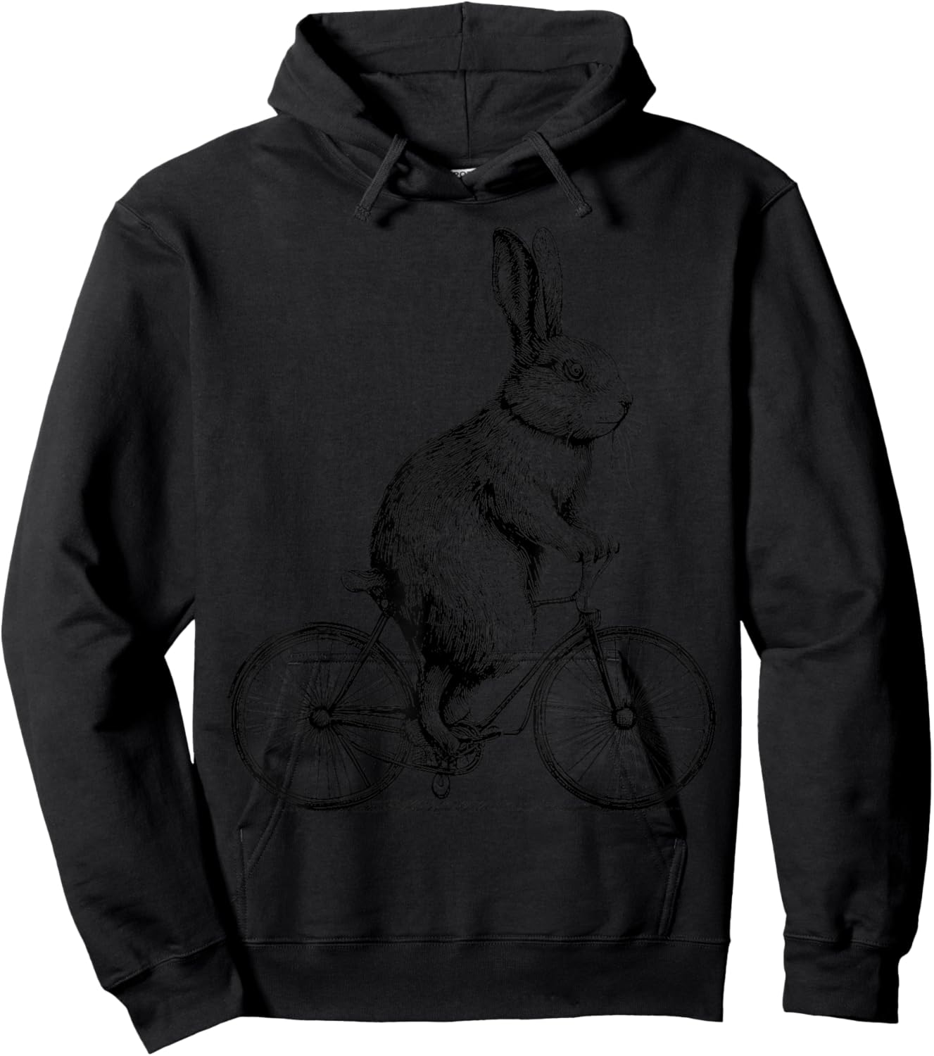 Rabbit On A Bike Bunny Bicycle Cycing Biking Men Women Kids Hoodie - Hoodie | Black