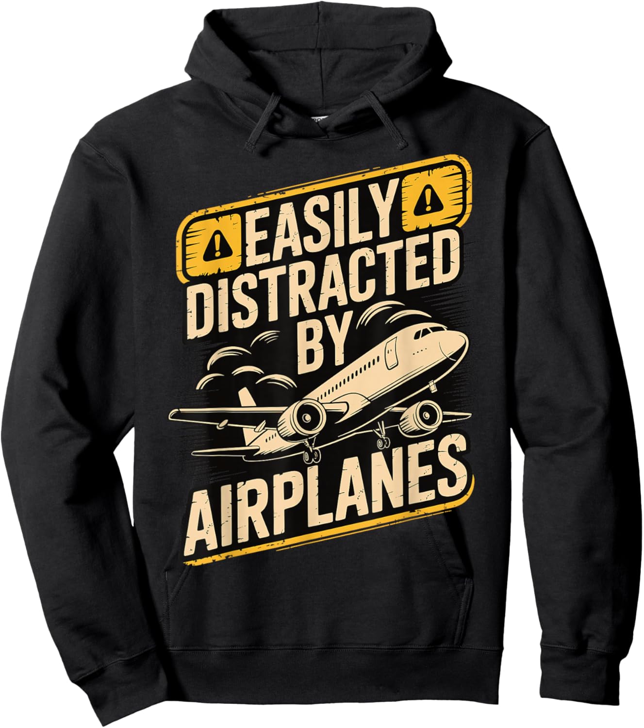 Easily Distracted by Airplanes Hoodie - Hoodie | Black