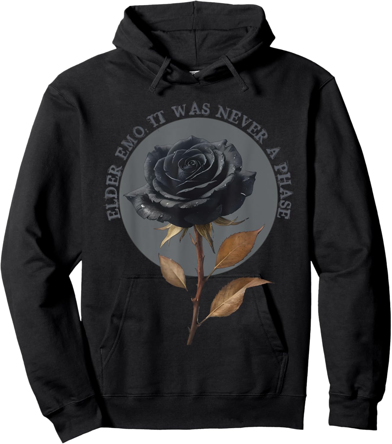 Elder Emo It Was Never A Phase Goth Punk Emo Gift Hoodie - Hoodie | Black