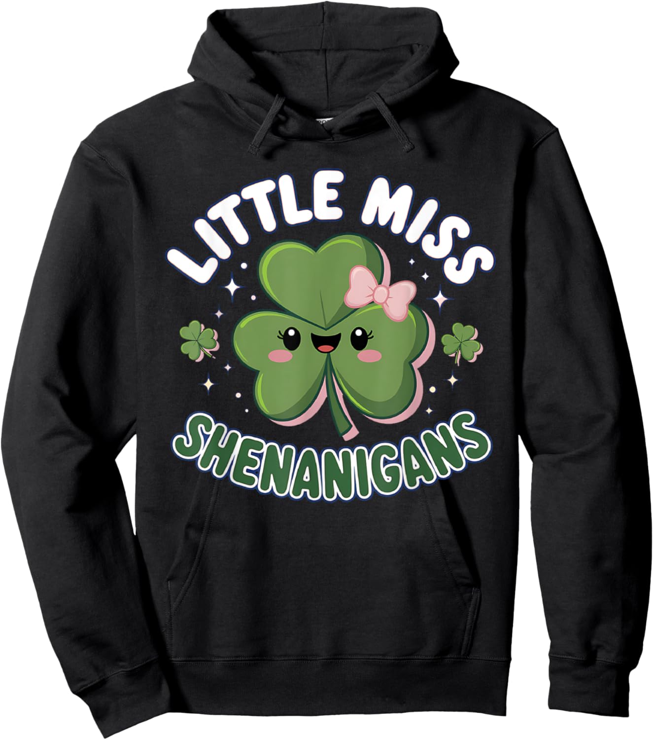 Little Miss Shenanigans For Kids Girls Women St Patricks Day Hoodie - Hoodie | Black