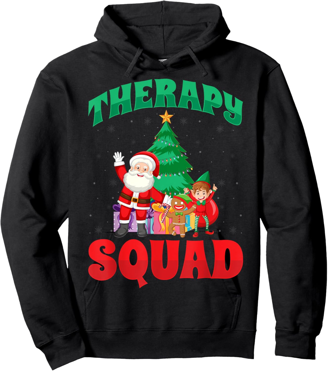 Therapy Squad Xmas Santa SLP Speech Pathologists Christmas Hoodie - Hoodie | Black