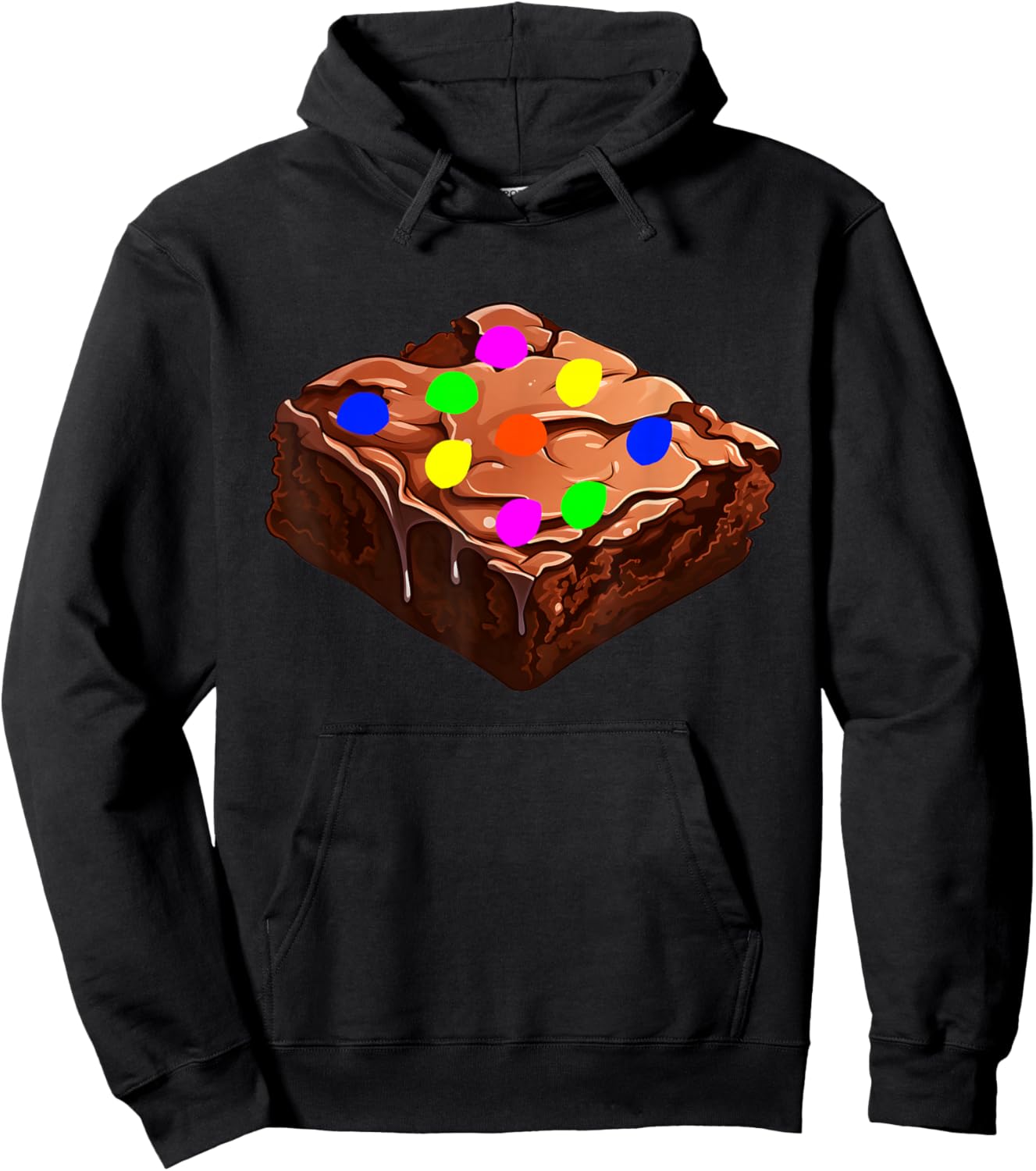 Chocolate Brownie with Rainbow Candy Halloween Food Costume Hoodie - Hoodie | Black