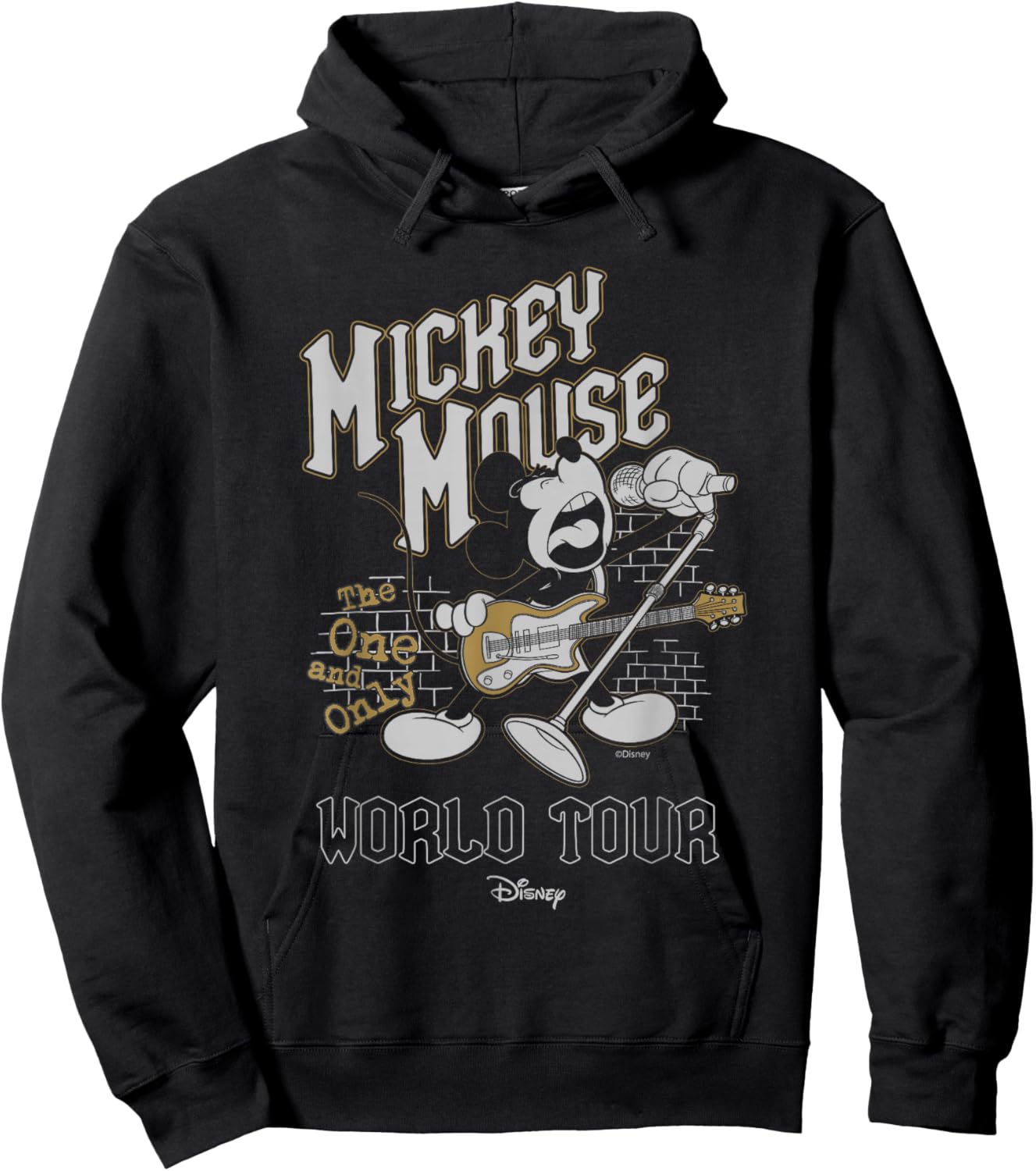 Disney Mickey and Friends Rock Star World Tour Vintage Hoodie - Hoodie | Black