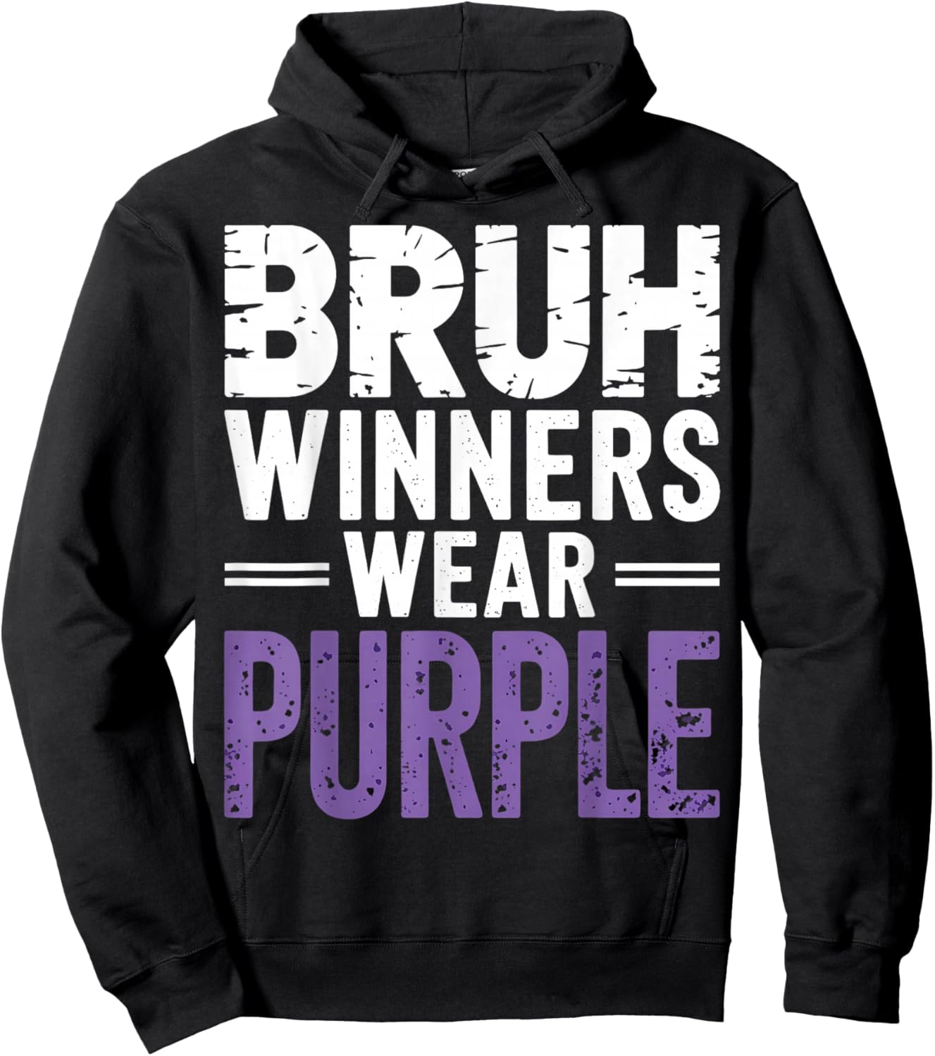 Bruh Winners Wear Purple Vintage Retro Hoodie - Hoodie | Black