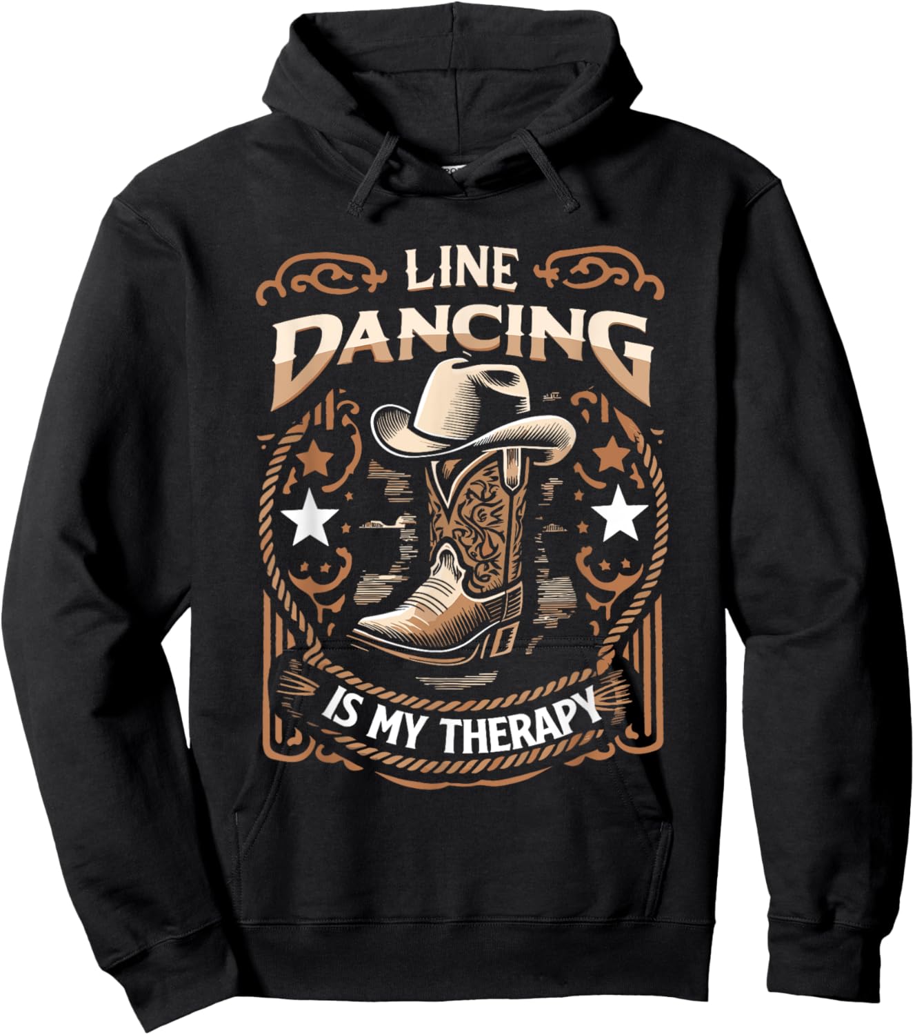Line Dancing Is My Therapy Country Music Line Dancers Hoodie - Hoodie | Black