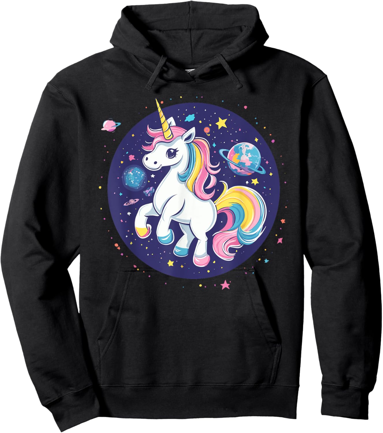 Unicorn In Space Cosmic Rainbow Adventure Hoodie - Hoodie | Black