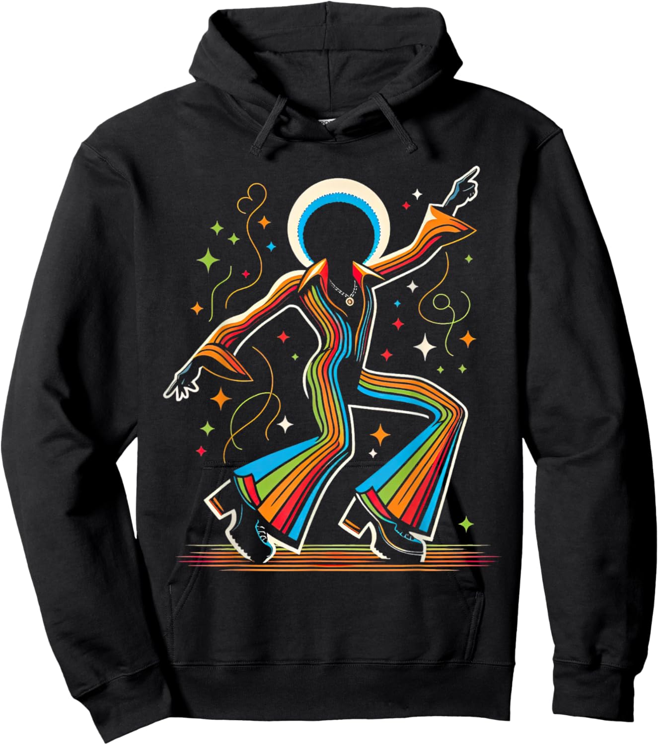 Afro Dancing Soul Music Groove Funky Retro Disco Hoodie - Hoodie | Black