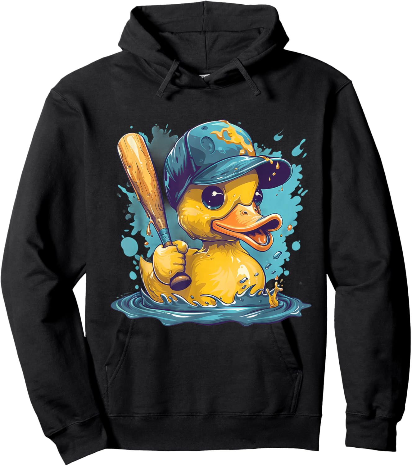 Rubber Duck Baseball Player Rubber Duck Lover Rubber Duckie Hoodie - Hoodie | Black