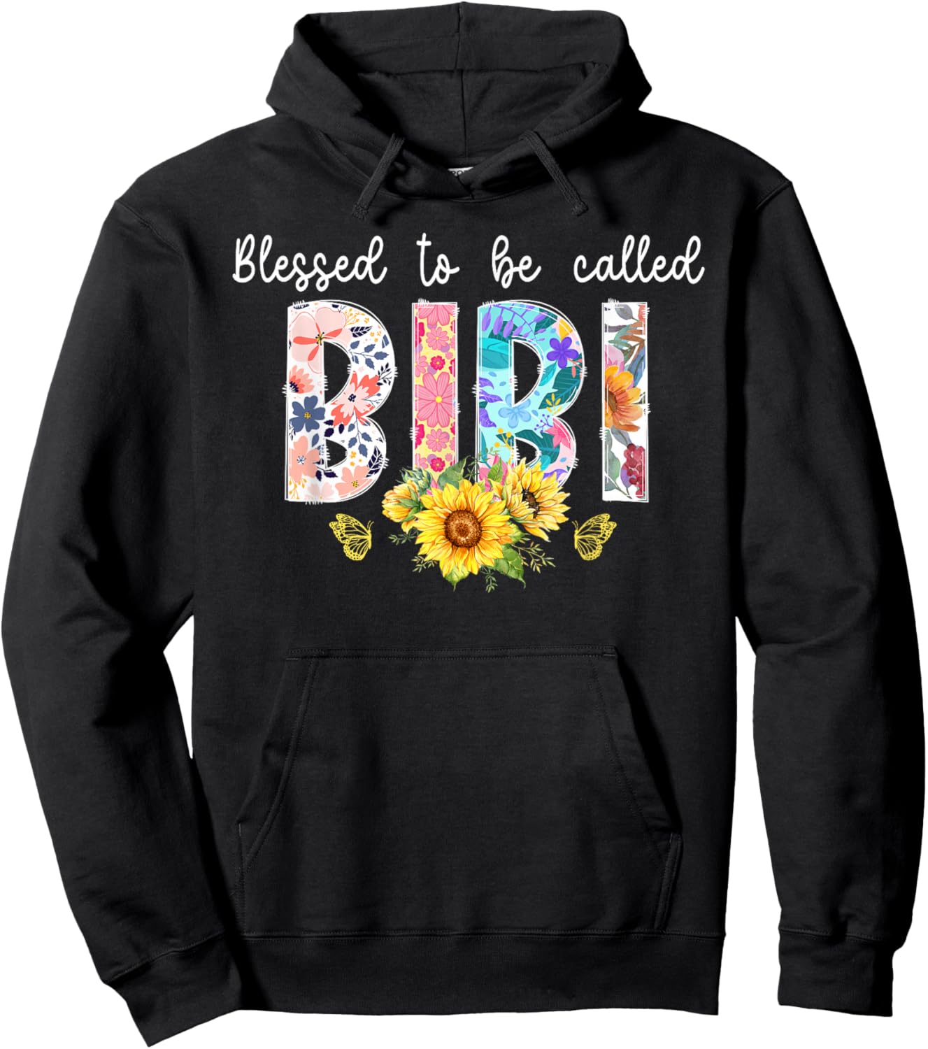 Blessed To Be Called Bibi Grandma Bibi Grandmother Hoodie - Hoodie | Black