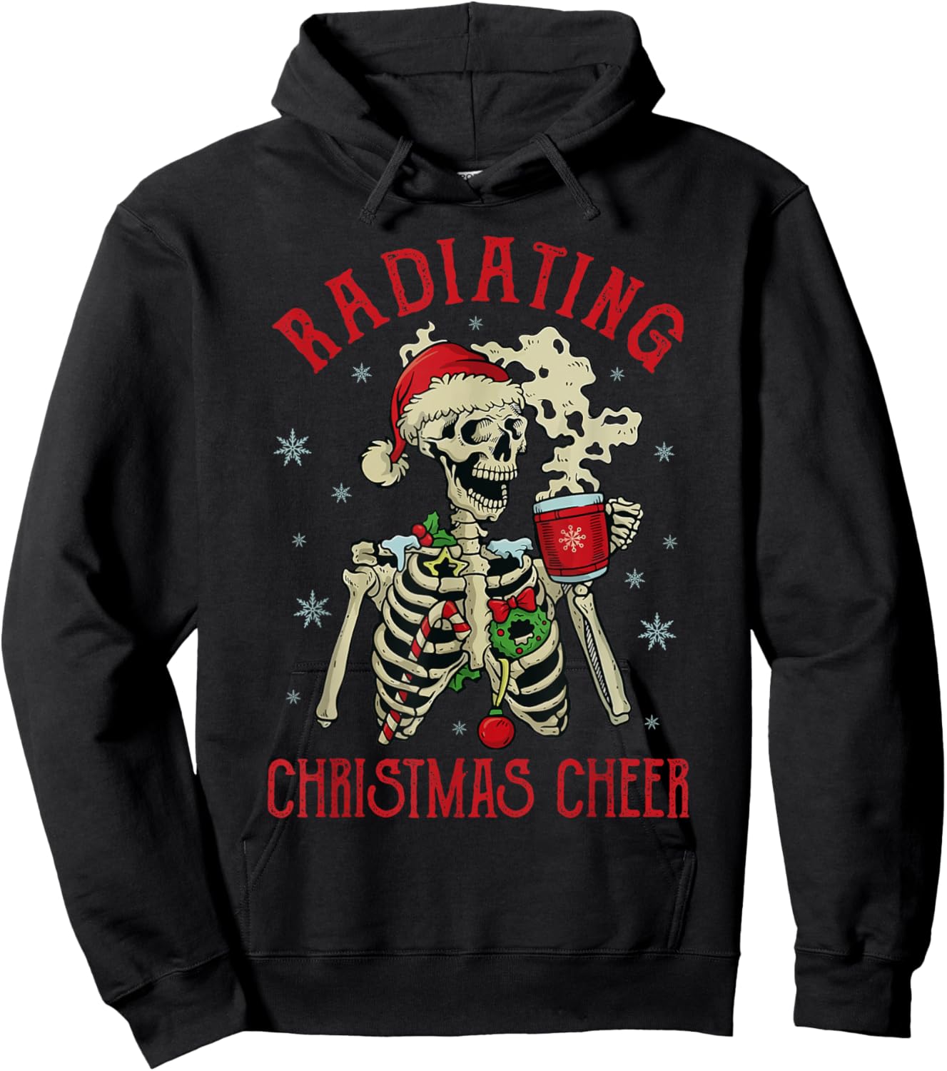 Santa Skeleton Hoodie - Hoodie | Black