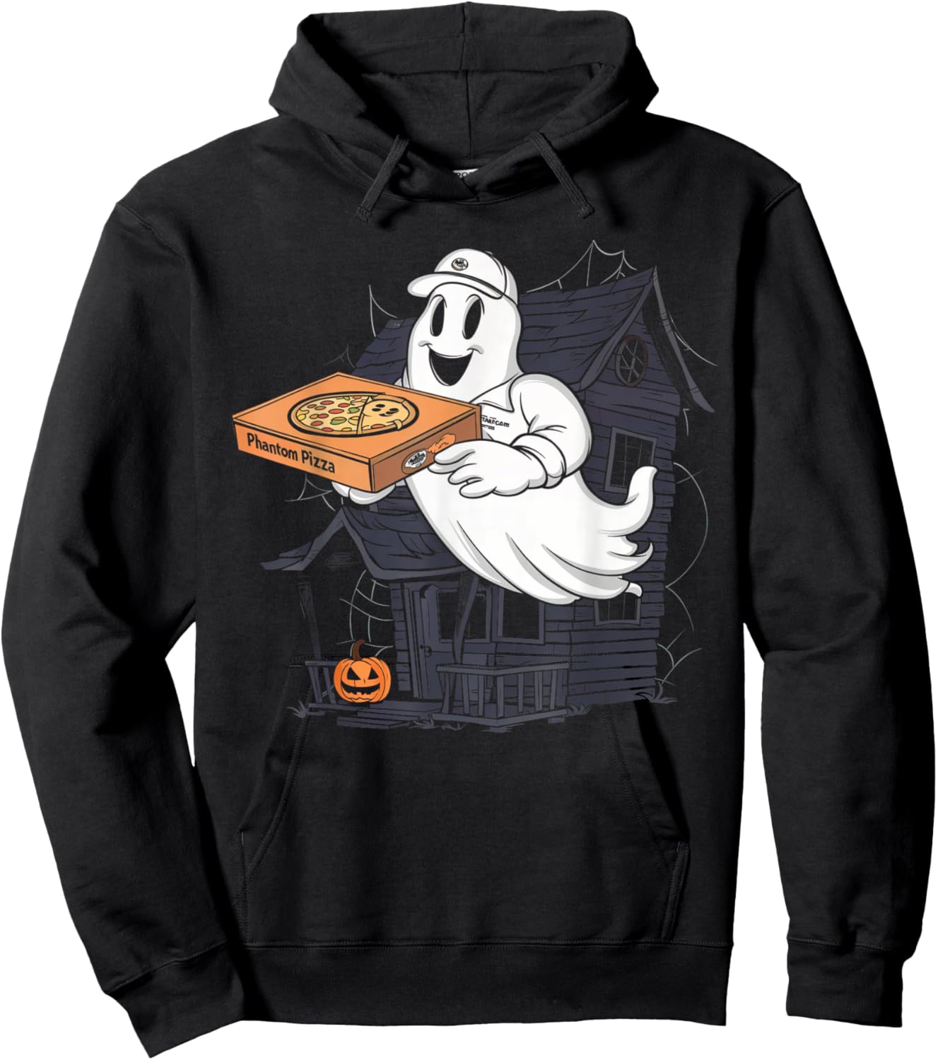 Pizza Ghost Delivery Halloween Shirt Spooky Pizza Supplier Hoodie - Hoodie | Black
