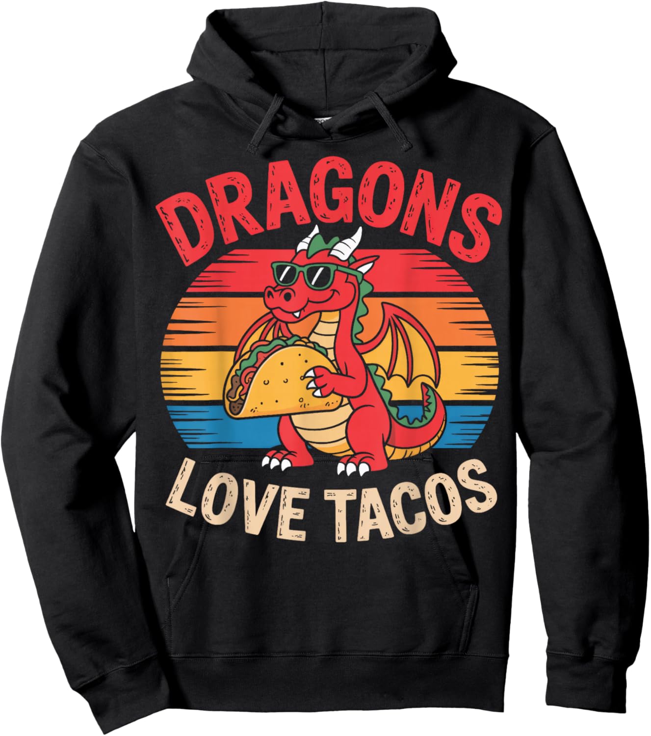 Dragons Love Tacos for Geeks Who Love Fantasy Hoodie - Hoodie | Black