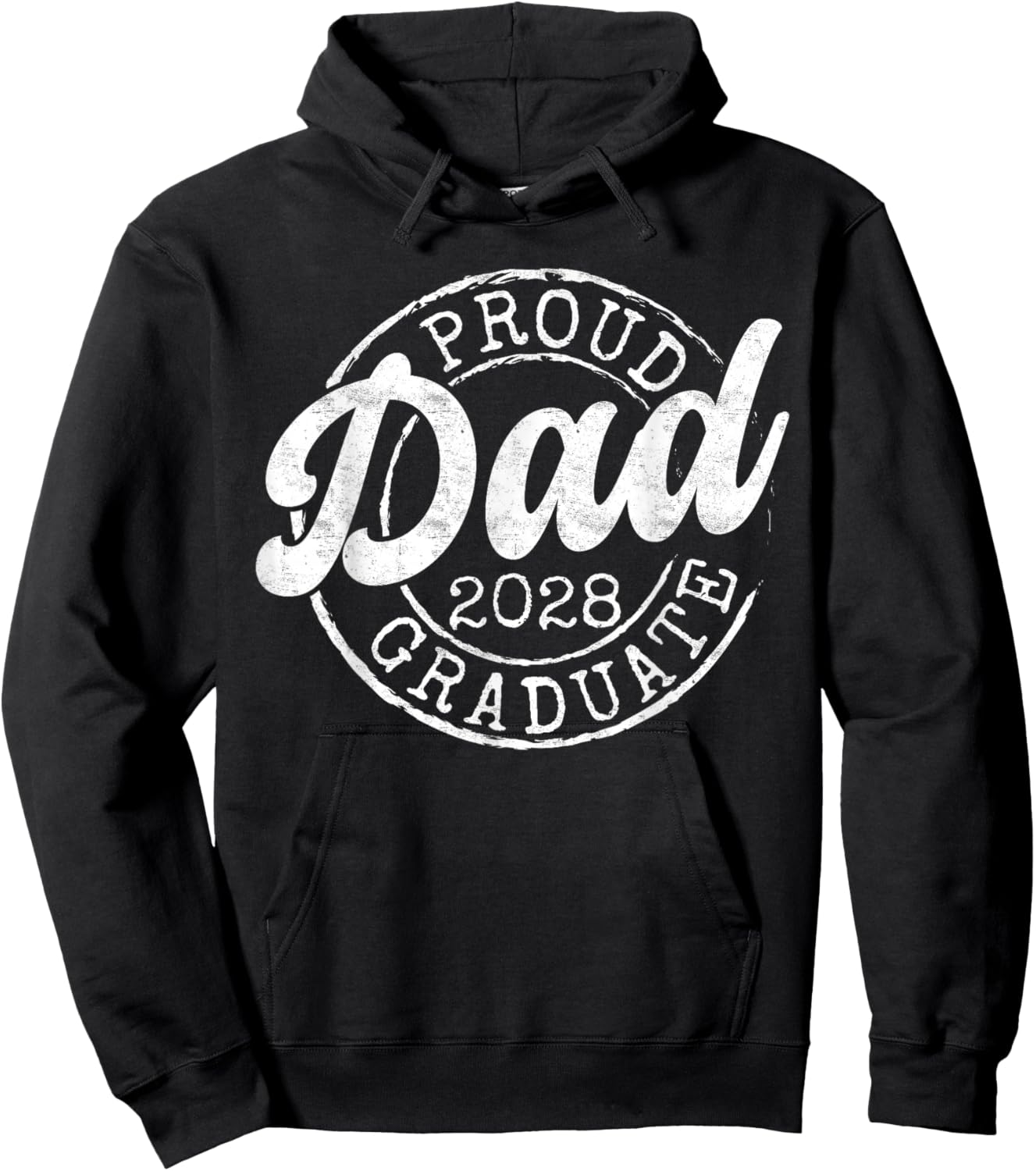 Proud Dad of 2028 Graduate Stamp Senior Dad 28 Graduation Hoodie - Hoodie | Black