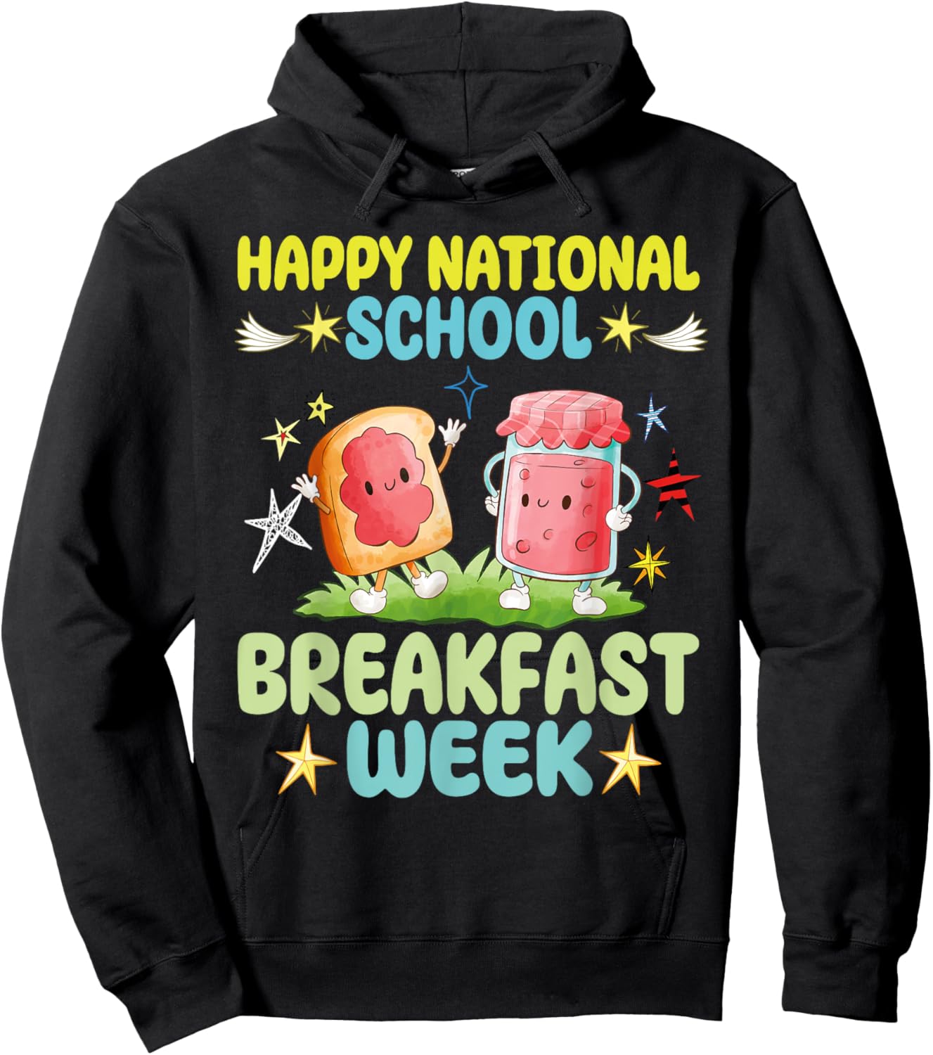 Happy National School Breakfast Week 2025 Fun Design Hoodie - Hoodie | Black