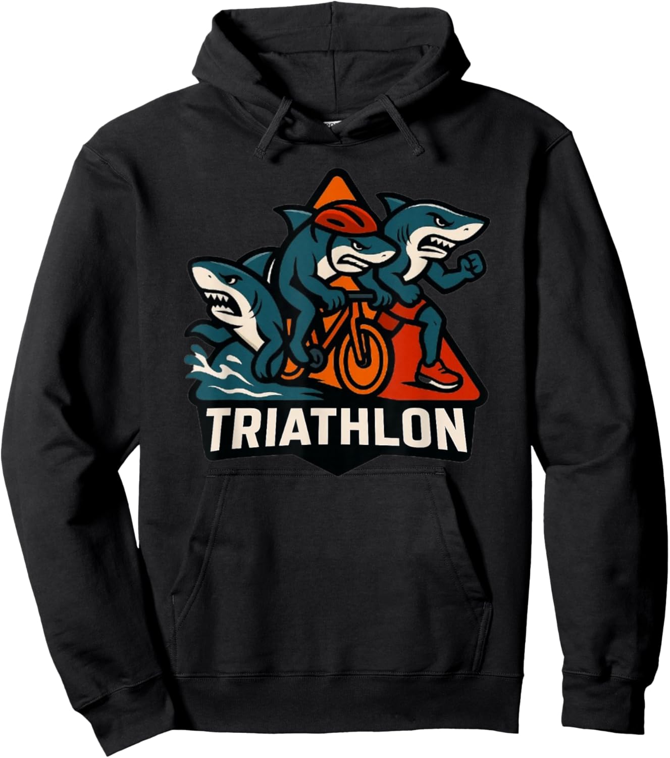 Triathlon Shark Triathlete Funny Hoodie - Hoodie | Black