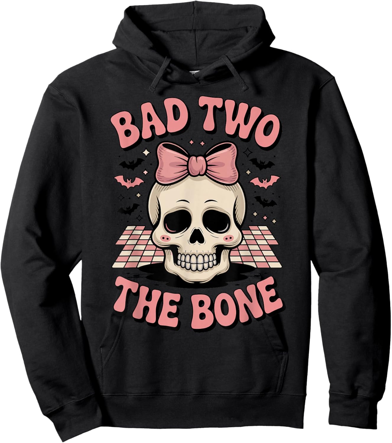 Halloween Skull Bow Hoodie - Hoodie | Black
