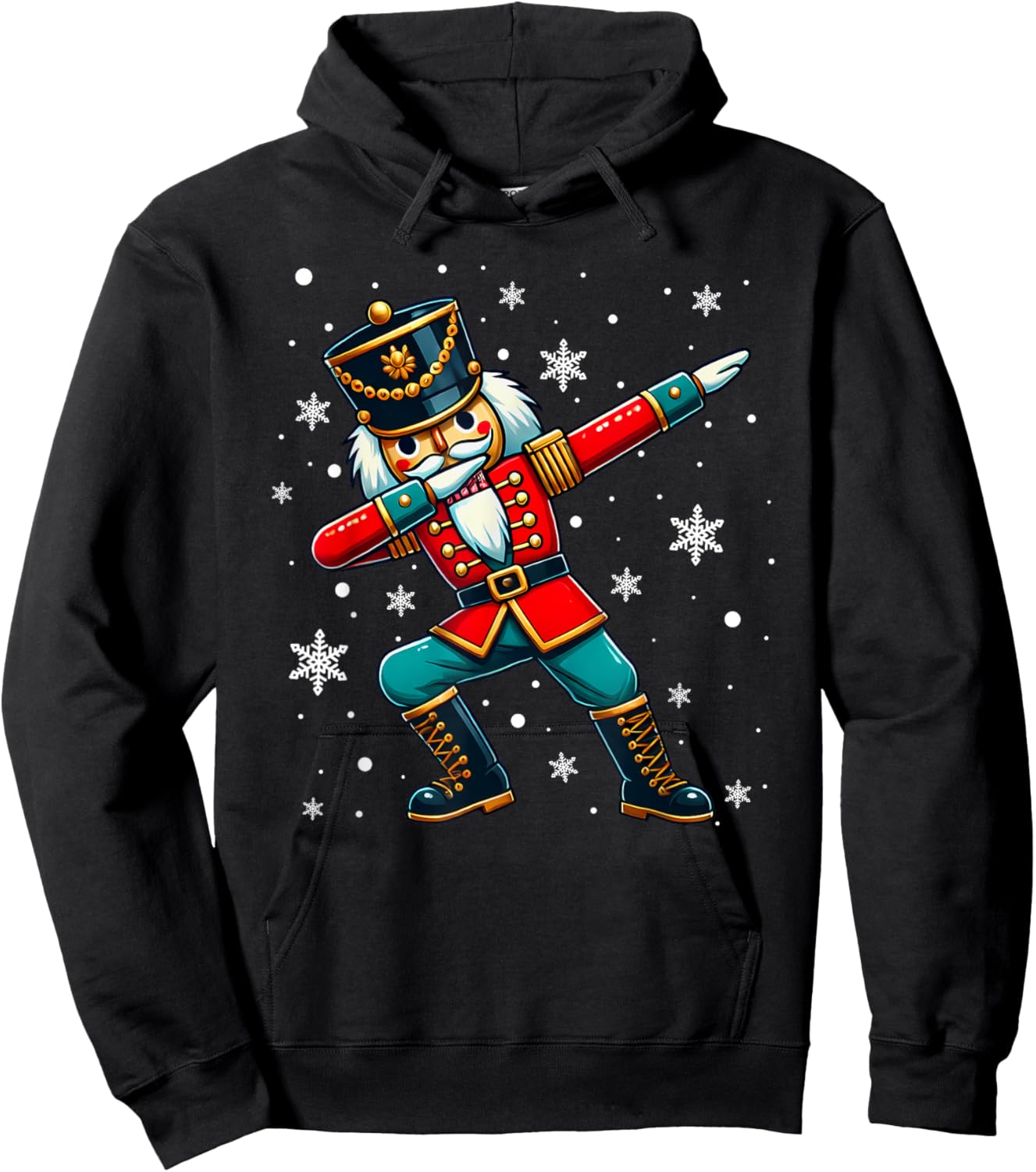 Dabbing Nutcracker Christmas Costume Matching Family Pajama Hoodie - Hoodie | Black
