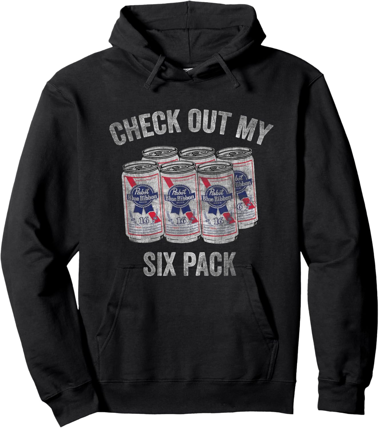Pabst Check Out My Six Pack Hoodie - Hoodie | Black
