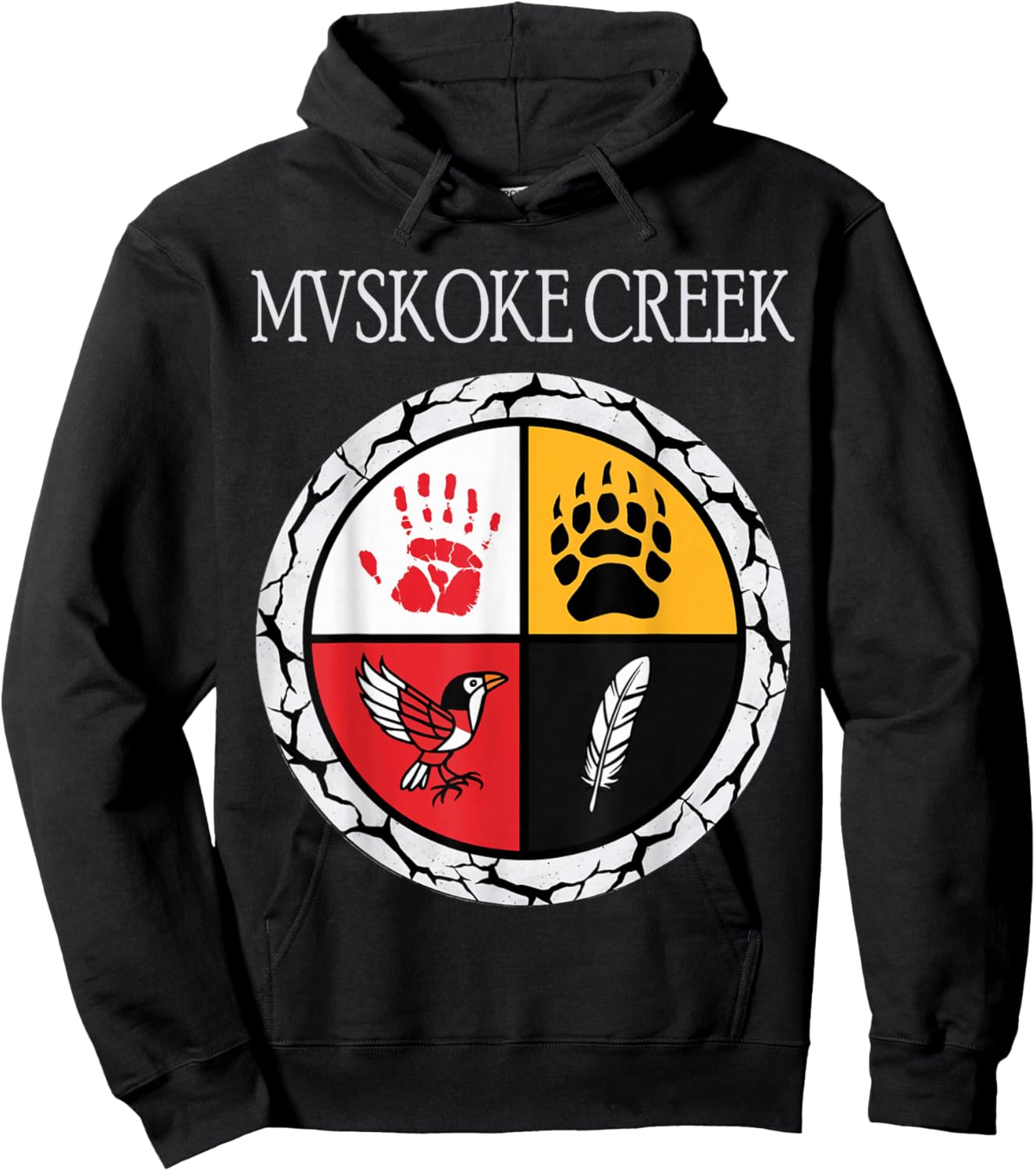 Mvskoke Creek Muskogee Tribe Native American Medicine Wheel Hoodie - Hoodie | Black