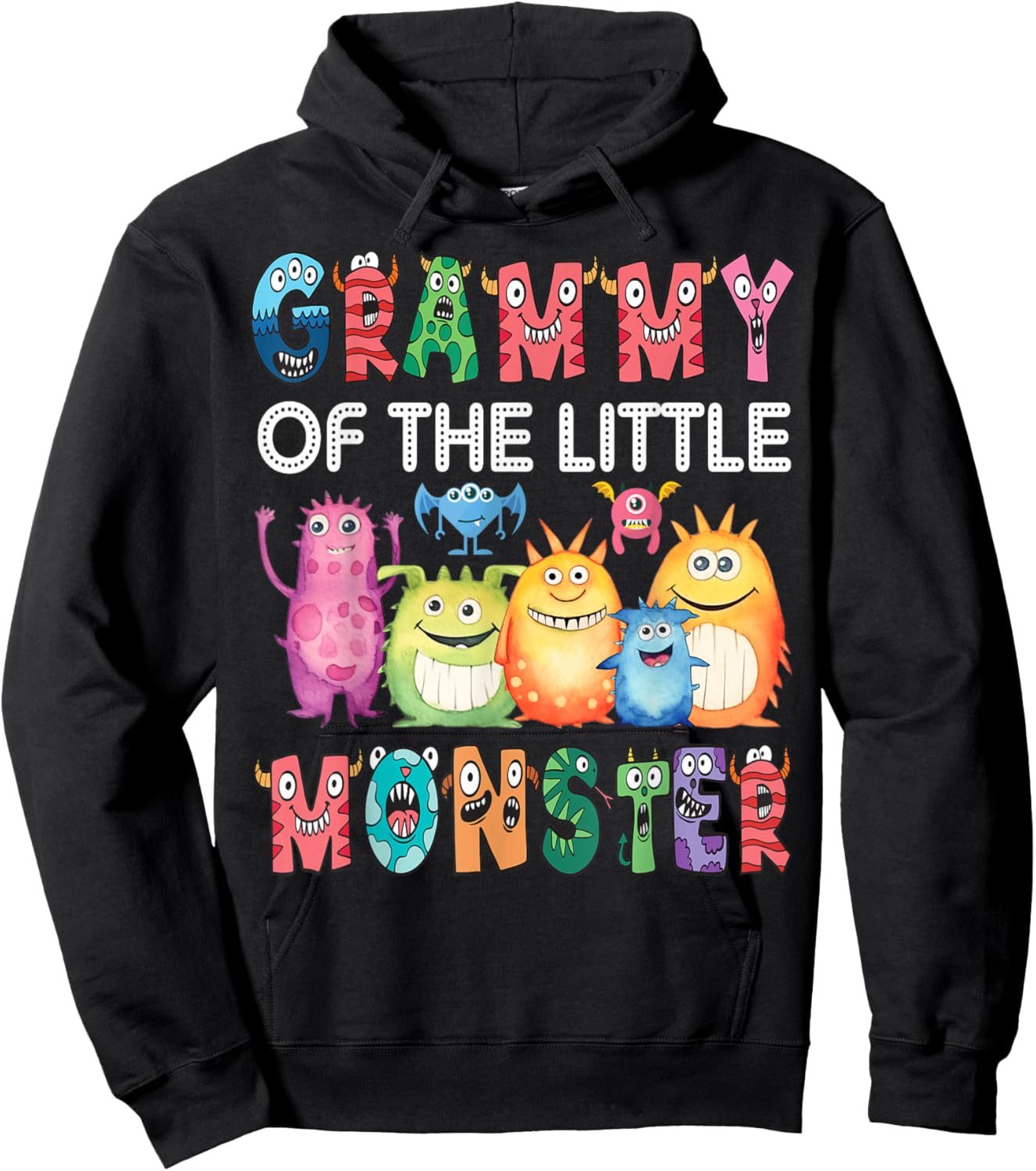 Grammy Of The Little Monster Kids 1St Birthday Party Hoodie - Hoodie | Black