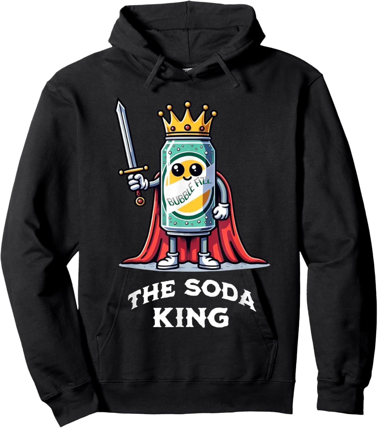 The Soda King Funny Drinking Soda Lover Hoodie - Hoodie | Black