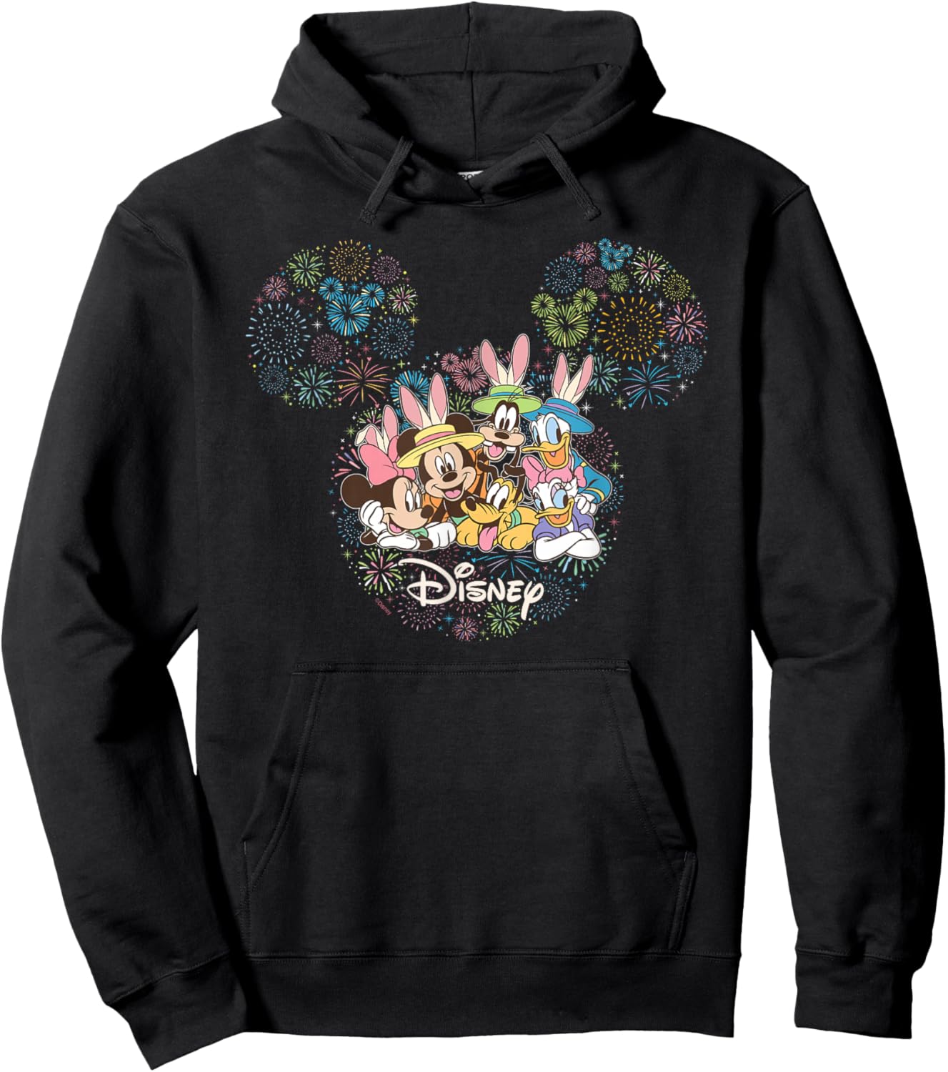 Disney Mickey & Friends Easter Fireworks Icon Vacation Trip Hoodie - Hoodie | Black
