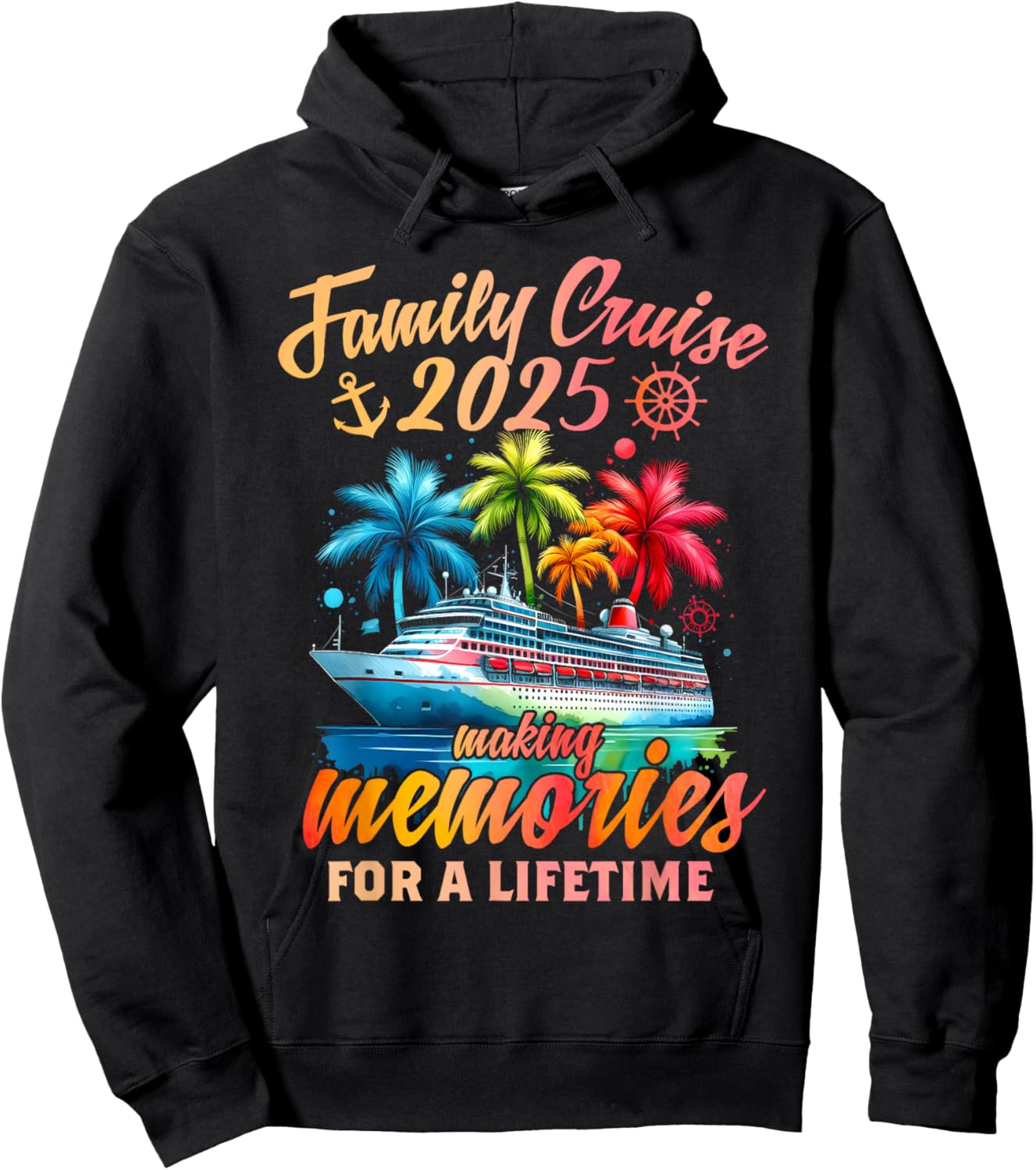 Family Cruise 2025 Family Matching Cruise Vacation Party Hoodie - Hoodie | Black